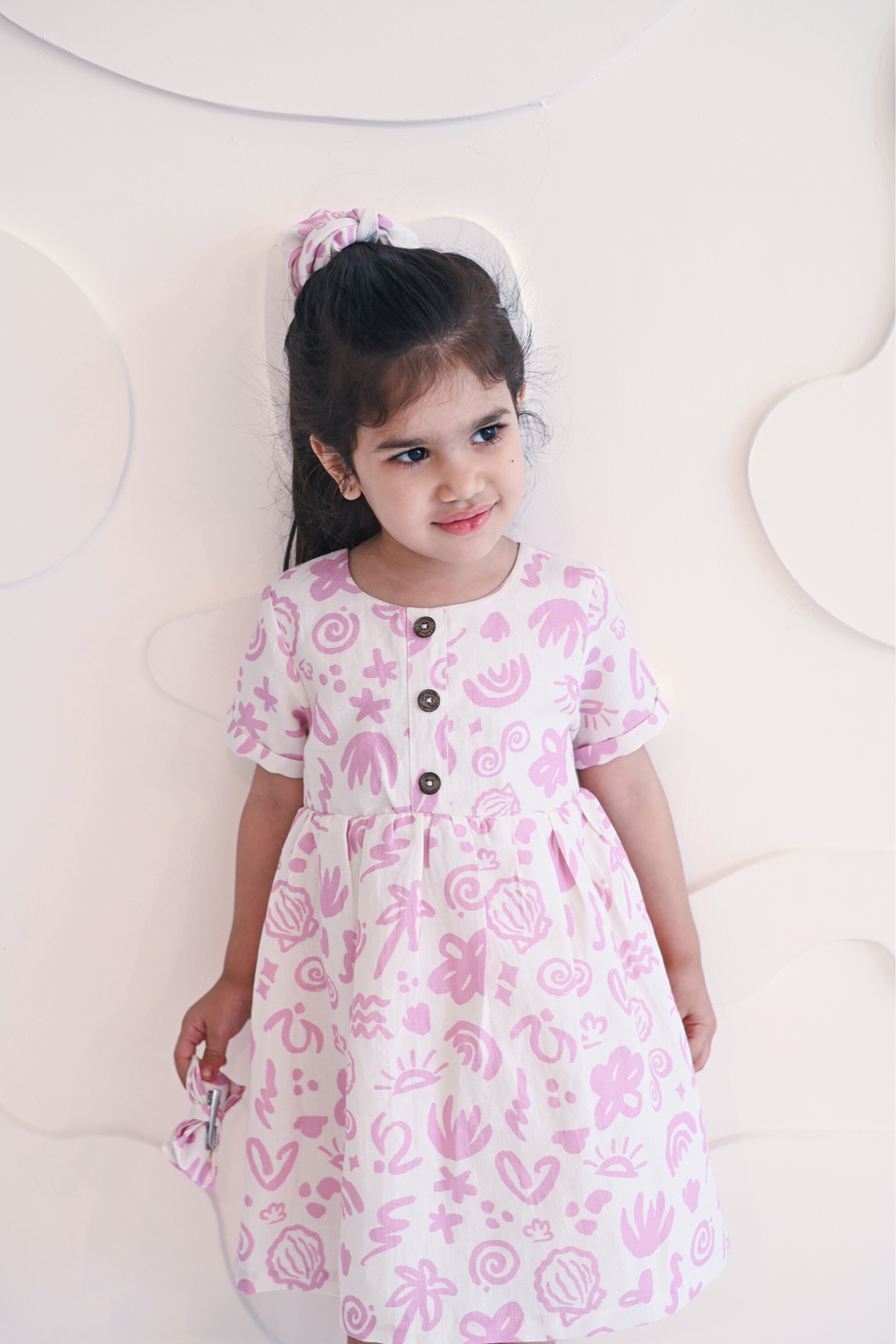 Harbor Dress - Pink Seaside Doodles