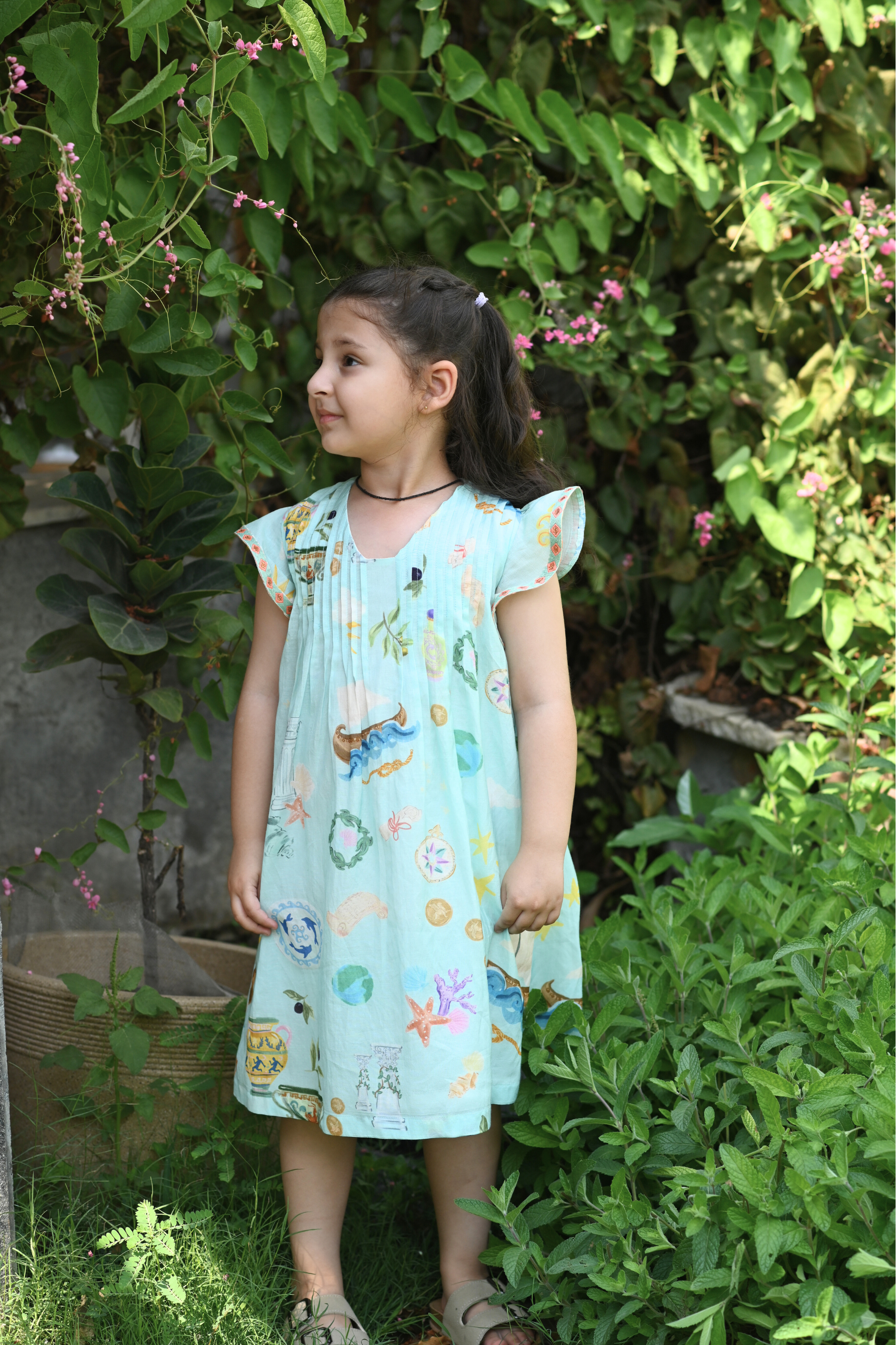 Lilo Dress- Sky Blue Pebble