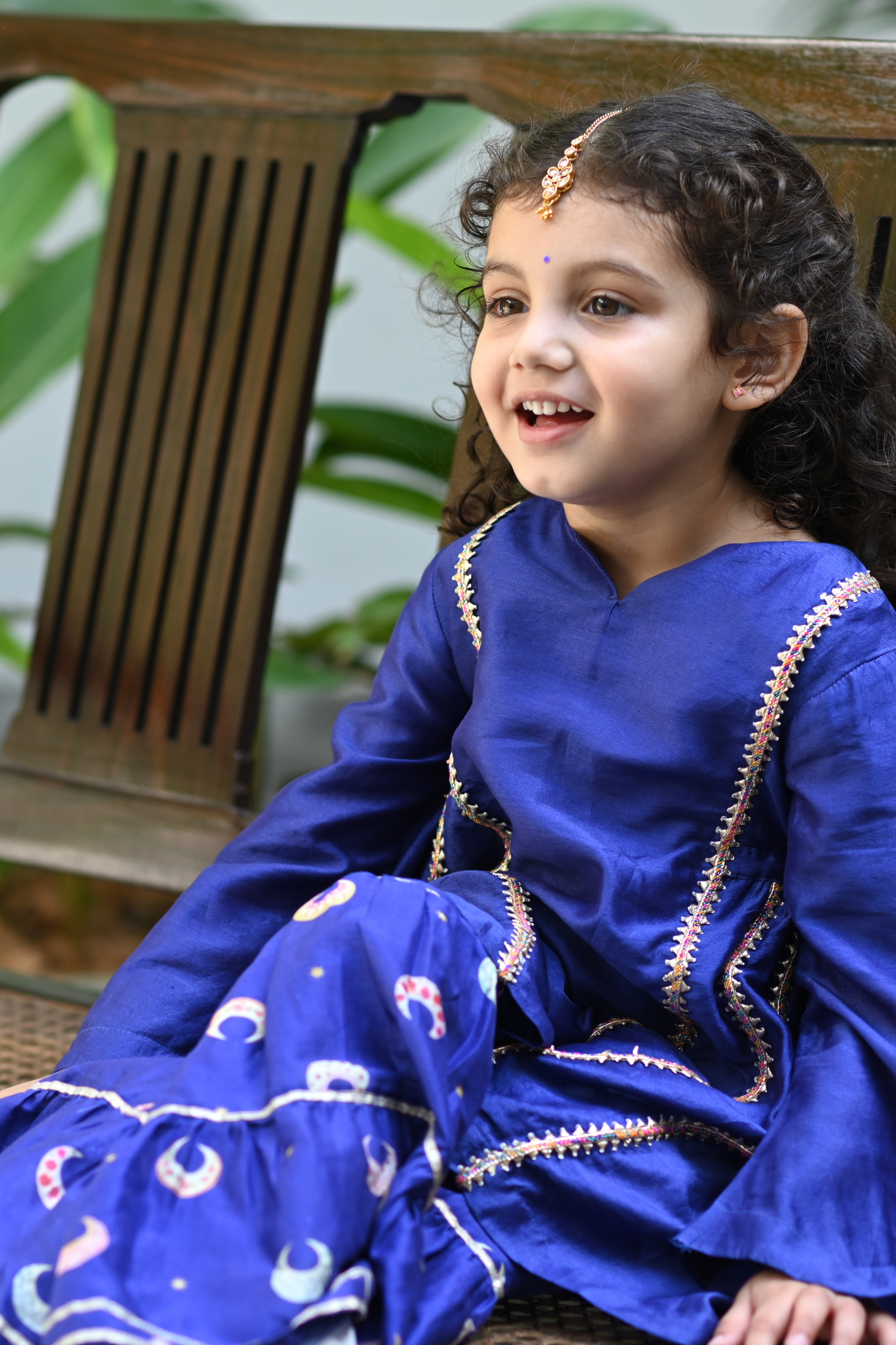 Naintara Gharara set - Royal Blue Chand
