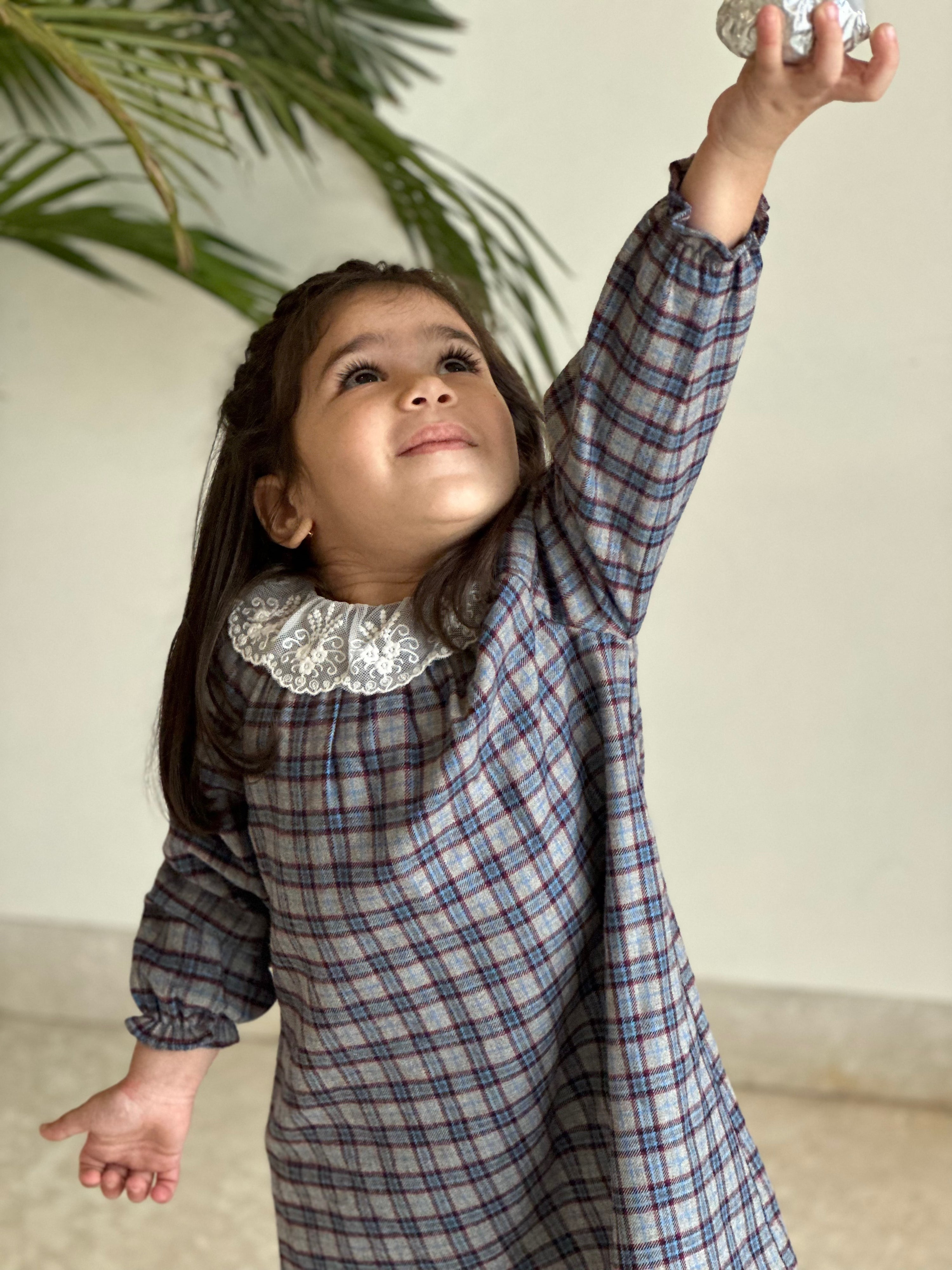 Flannel Raglan Lace Dress
