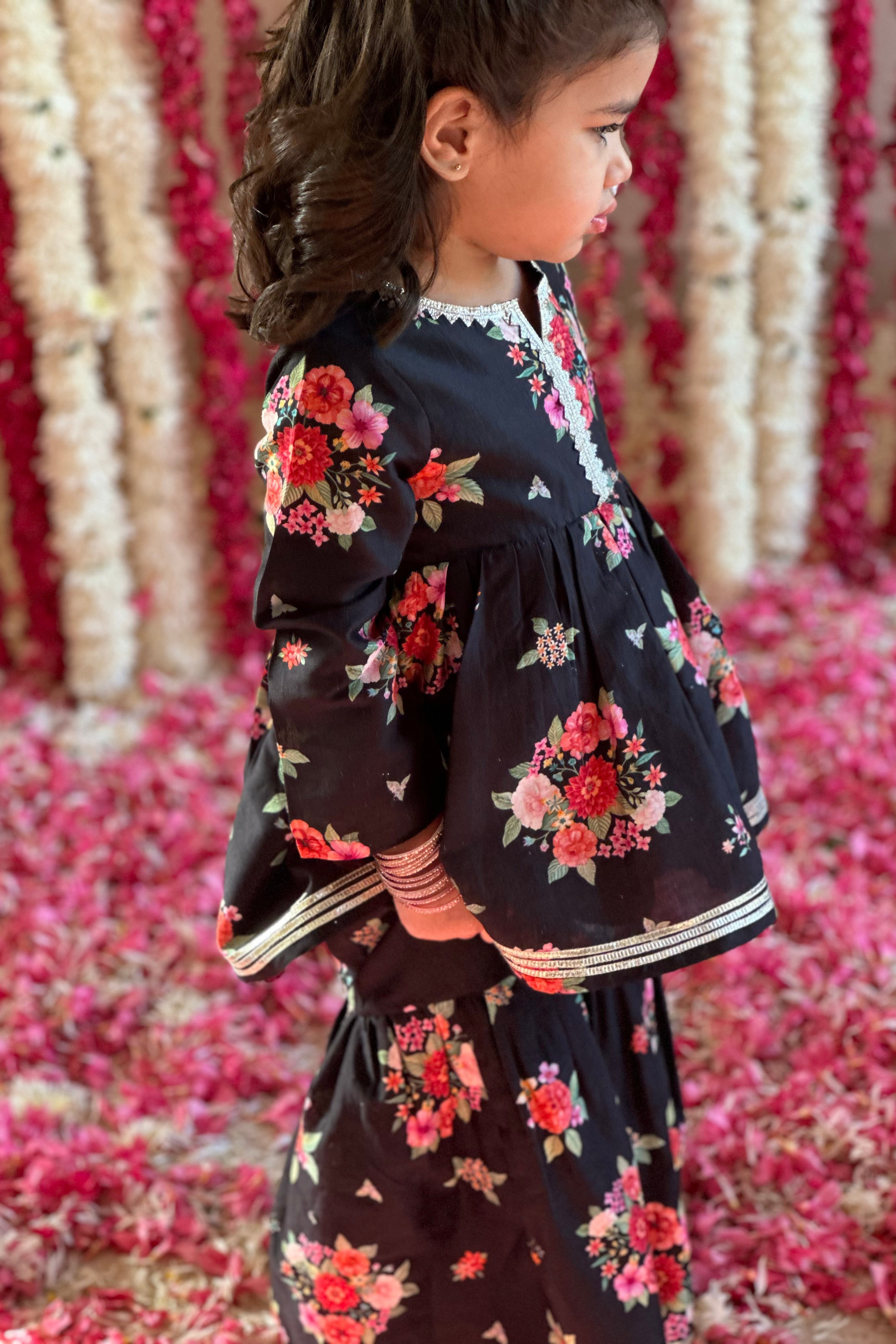 Mira Gharara Set - Black Bagh