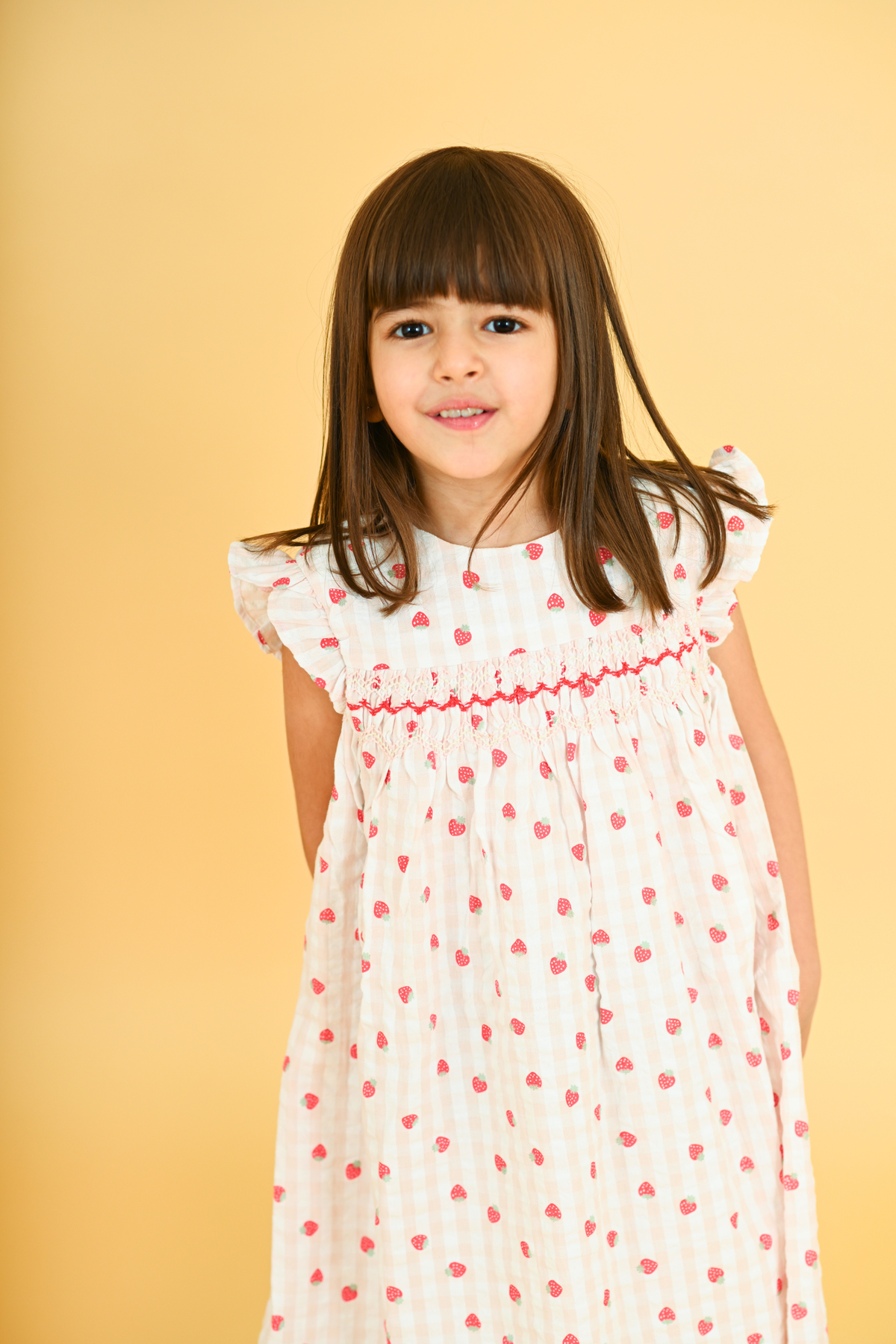 Sienna Strawberry Handsmocked Dress
