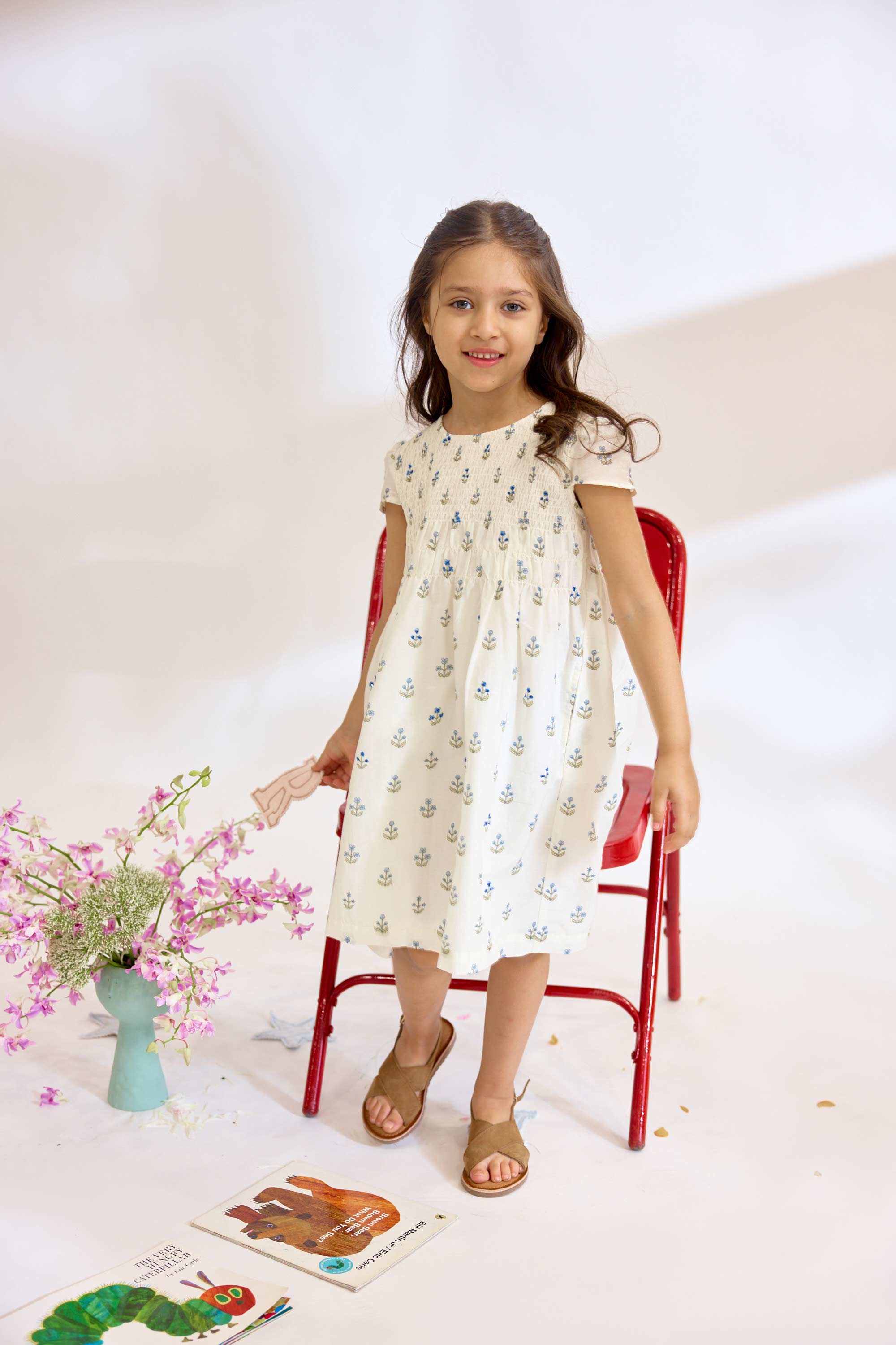 Audubon Dress - Blue Ditsy