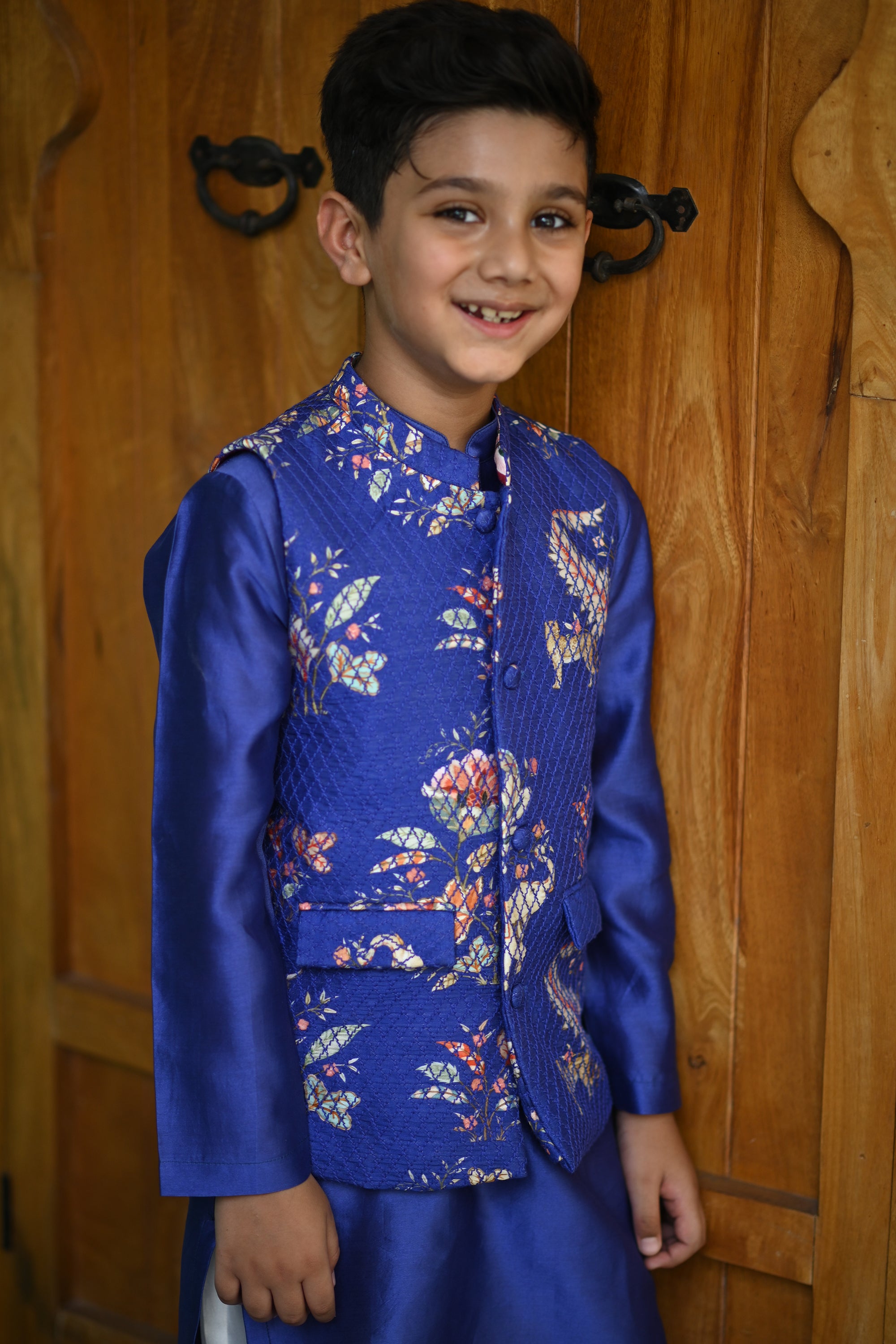 Fateh Bandhi Set- Royal Blue Haathi Chintz