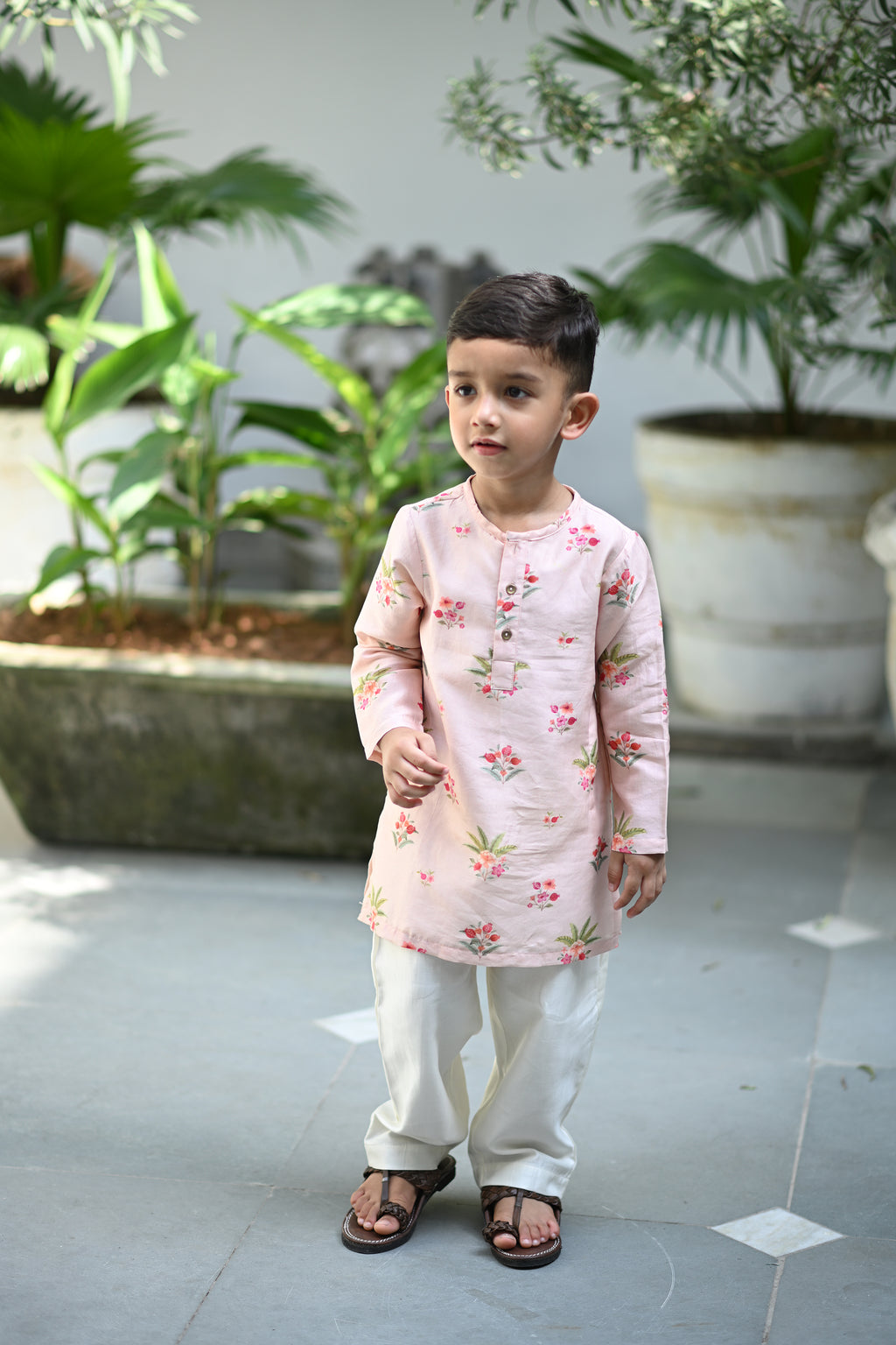 Zorawar Kurta And Pyjama Set-Pink Anaar Bagh