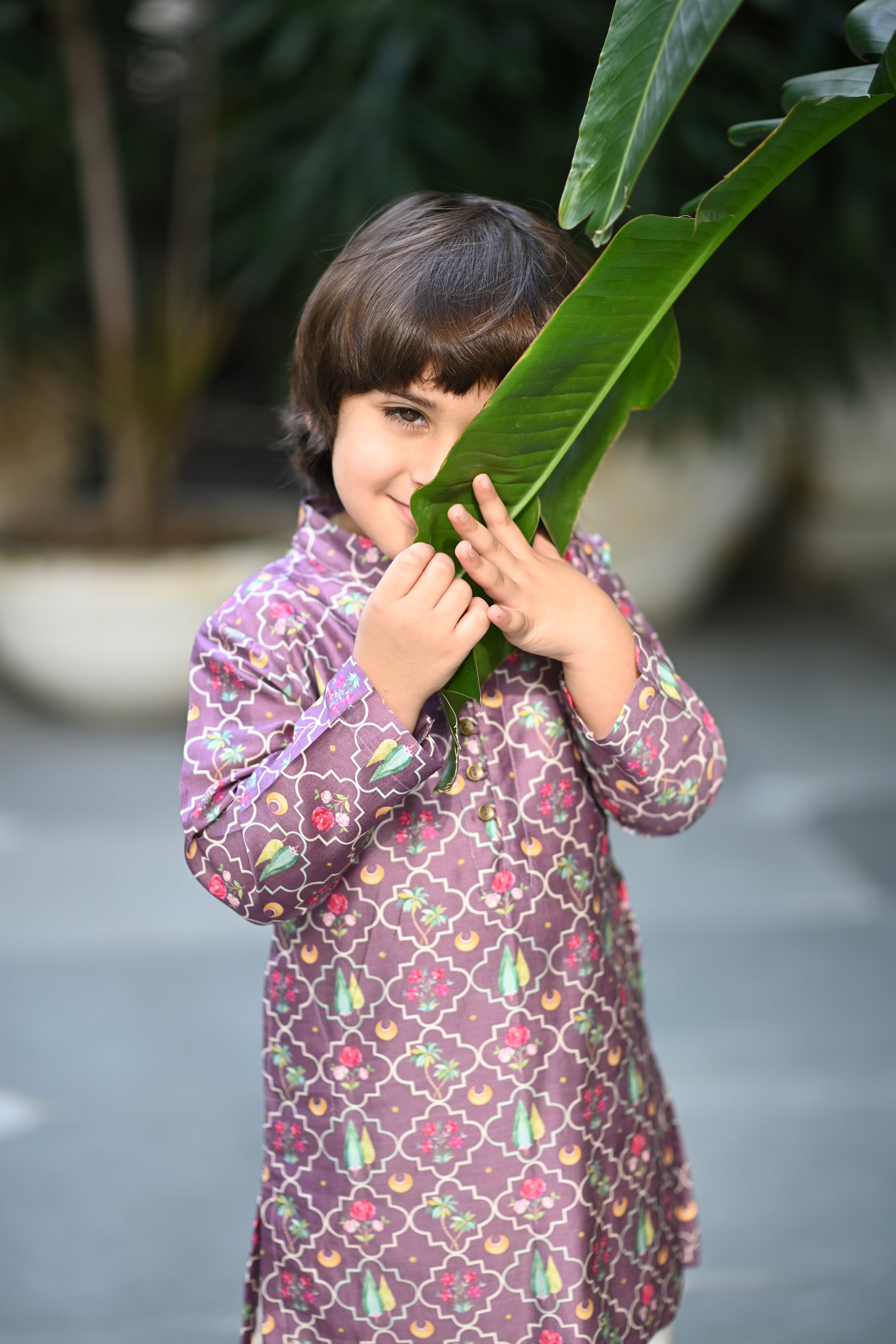 Shamsher Kurta And Pyjama Set- Grape Periyaar