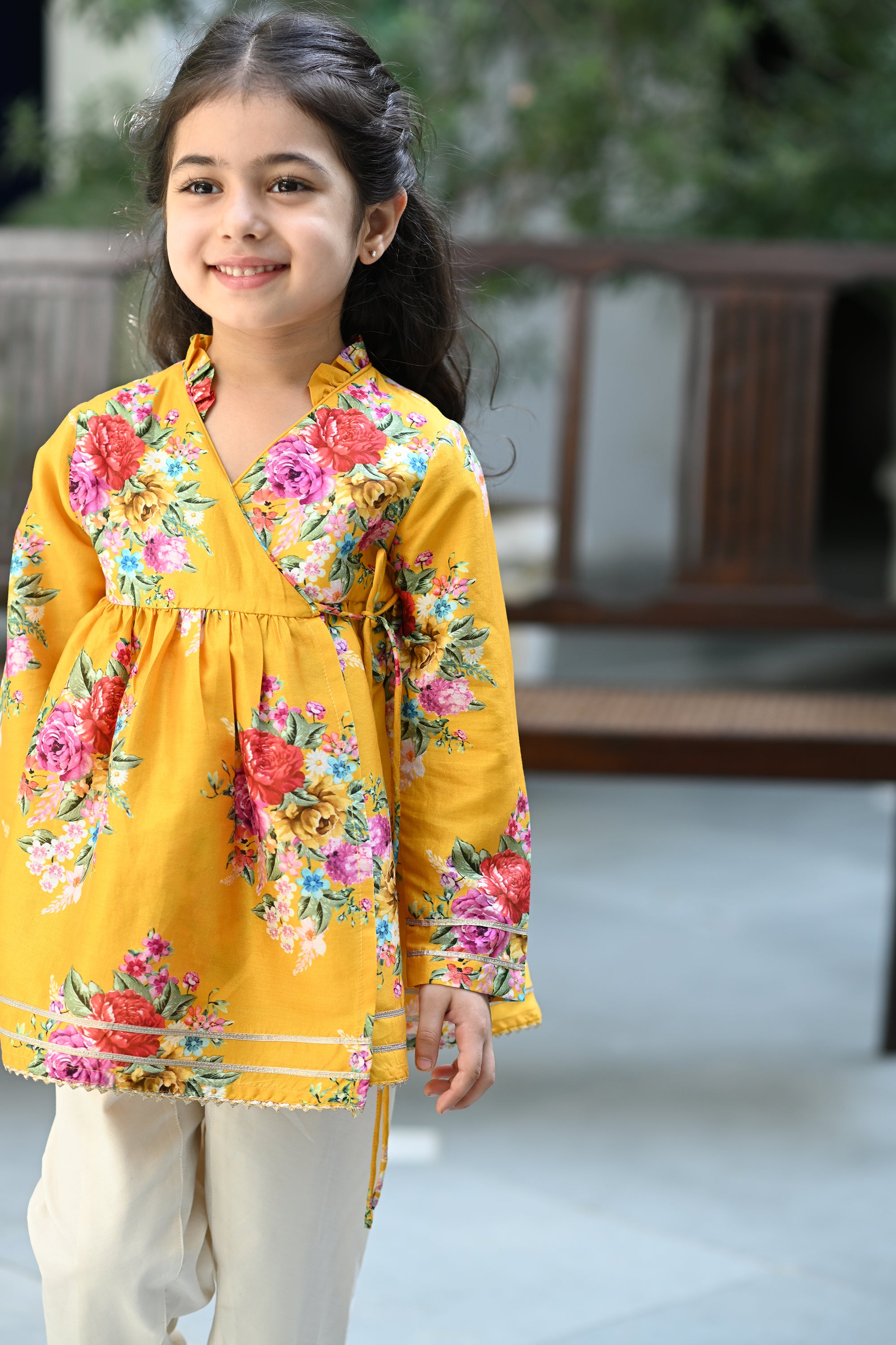 Veda Angrakha Set - Sunrise Yellow Palm