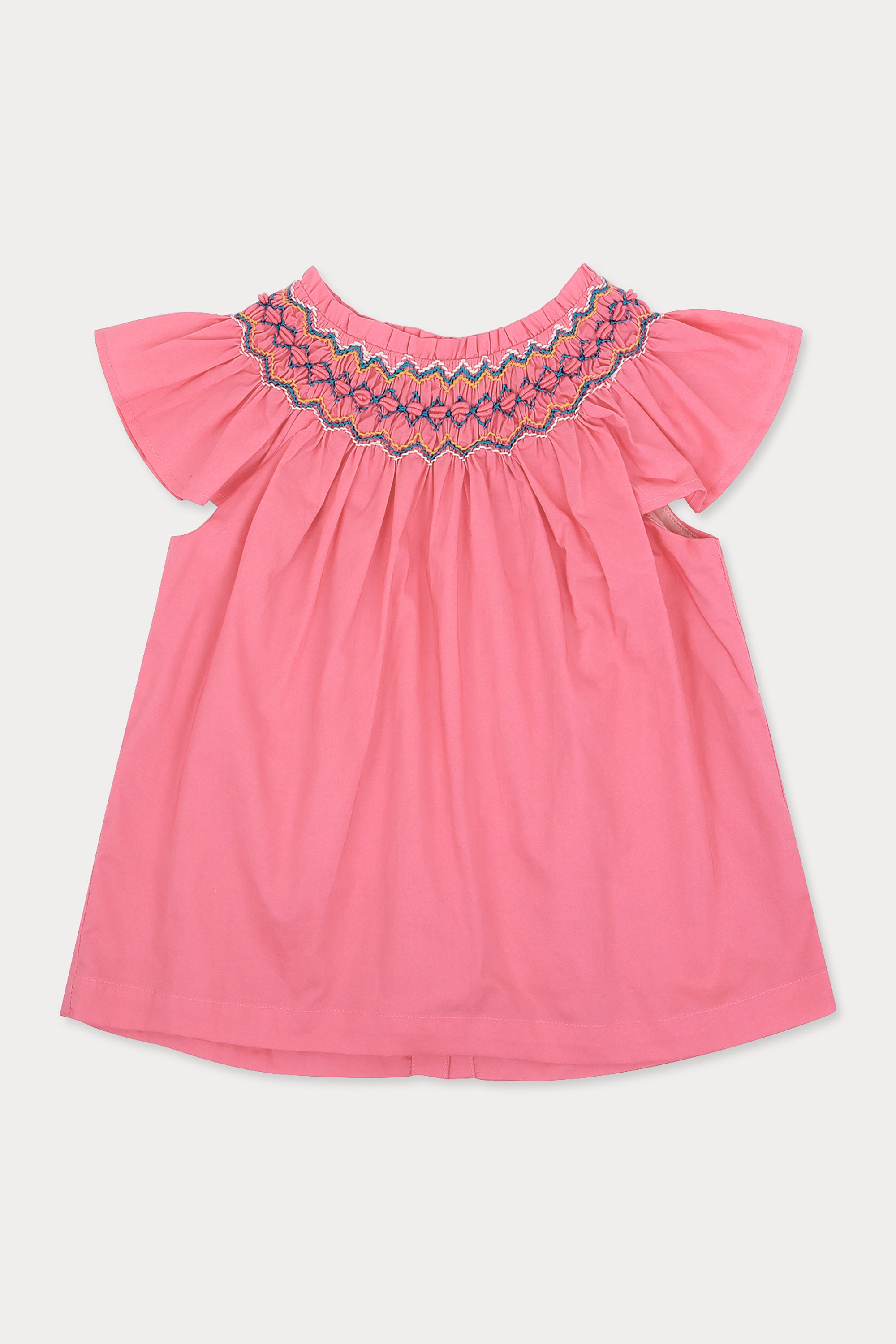 Jen Handsmocked Set - Pink Cotton
