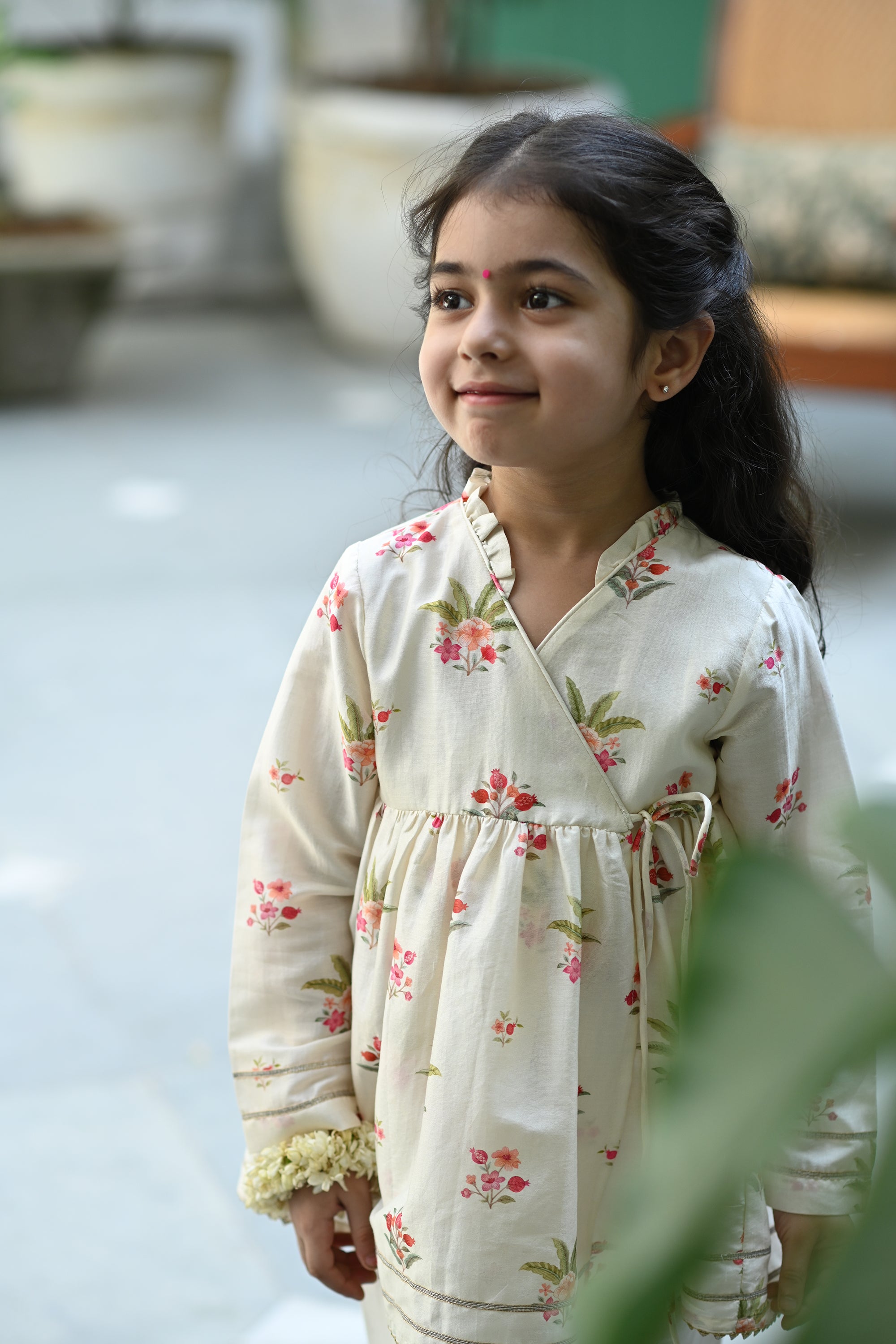 Aanya Angrakha Set - White Anaar Bagh