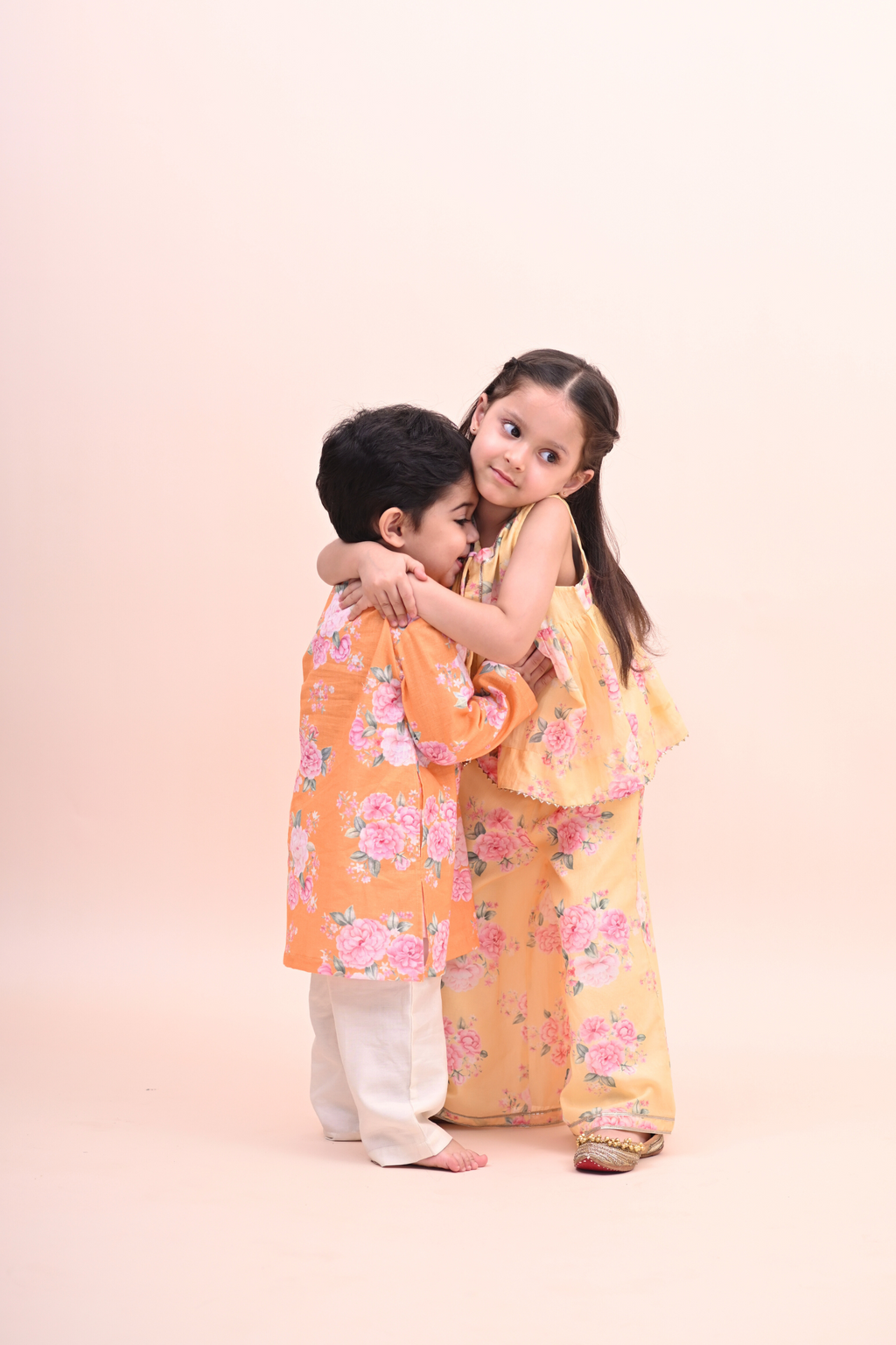 Anant Kurta Set - Orange Phool Angan