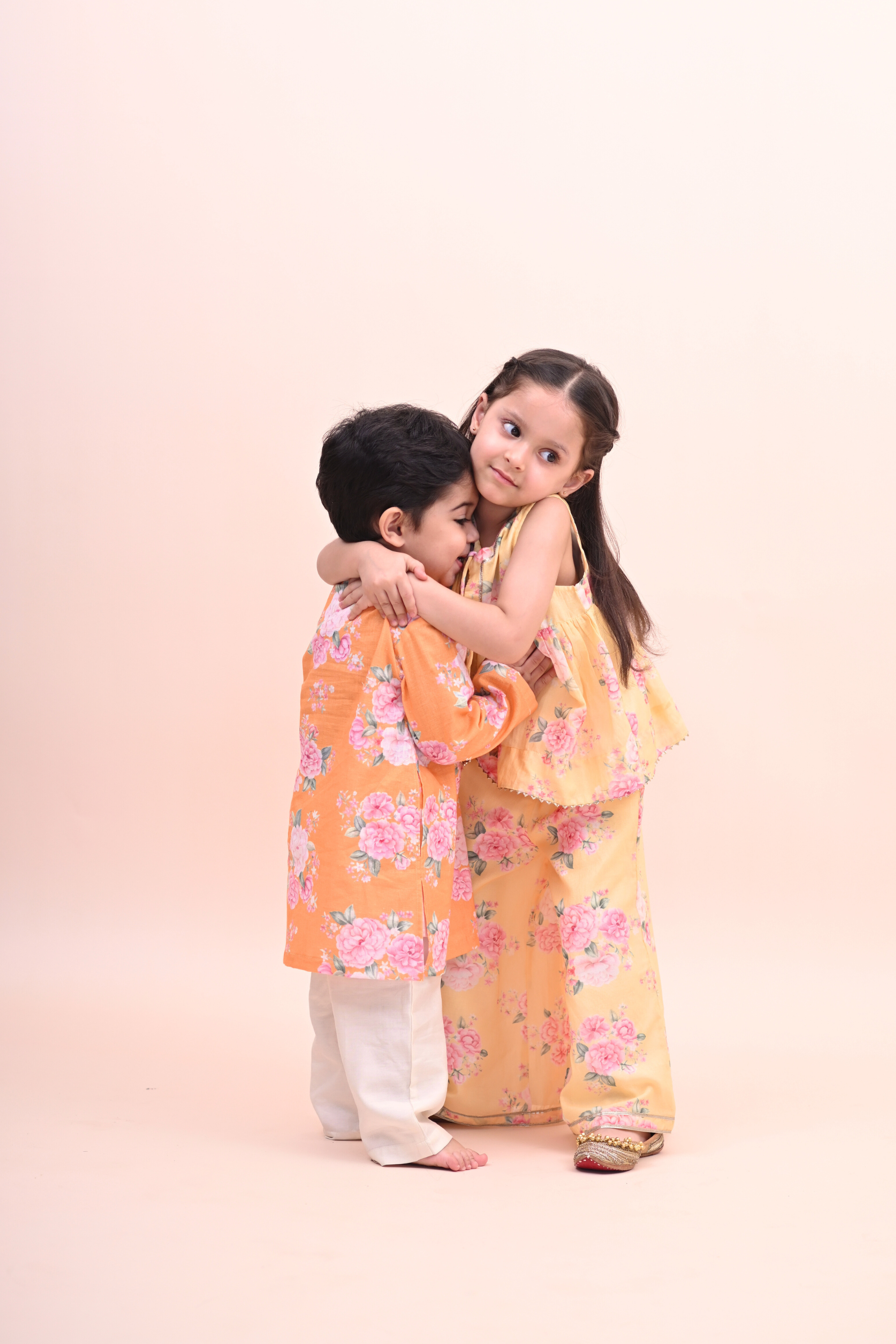 Anant Kurta Set - Orange Phool Angan