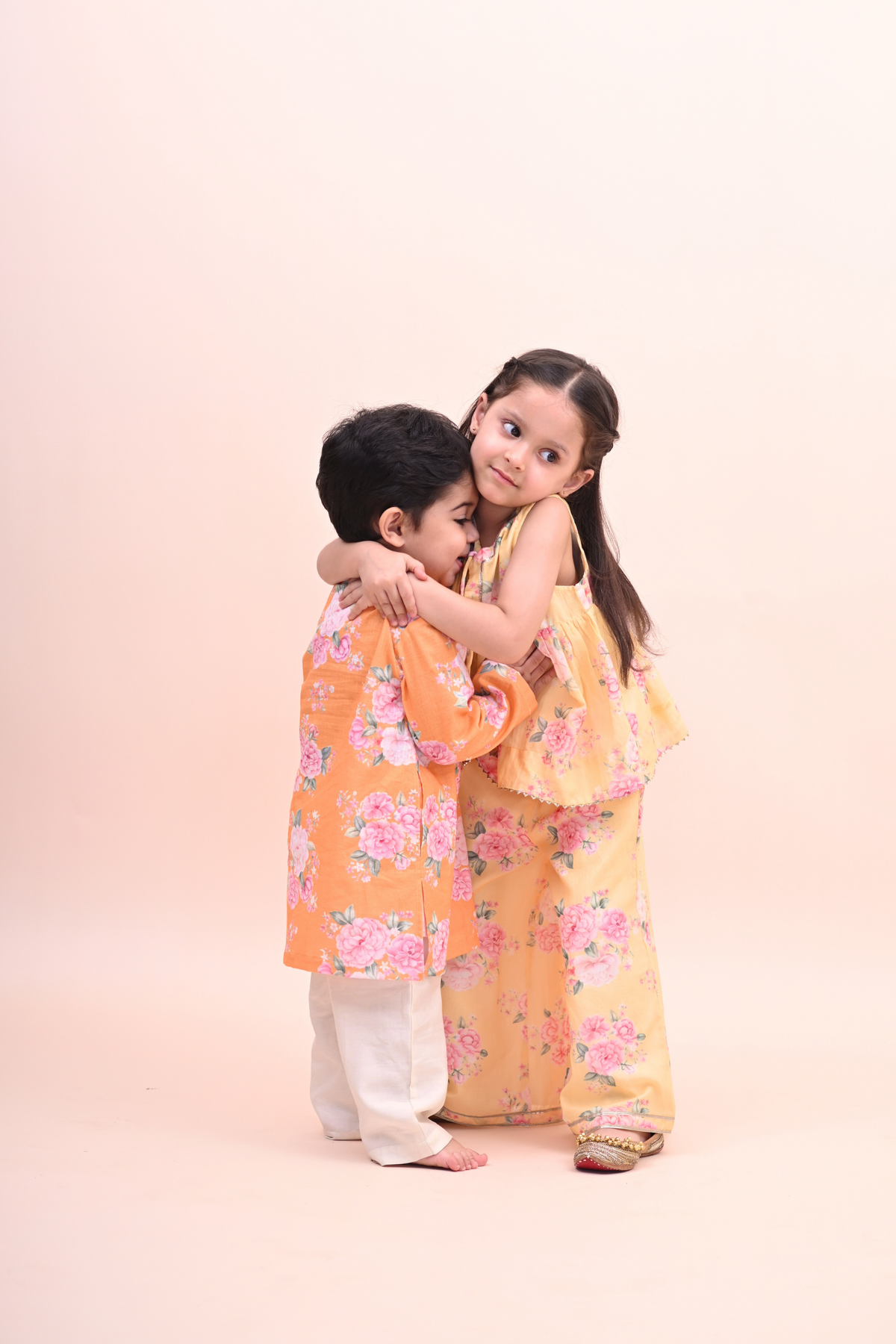 Anant Kurta Set - Orange Phool Angan