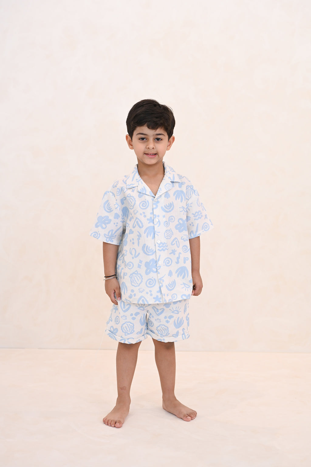 Hugo Set - Light Blue Seaside Doodles