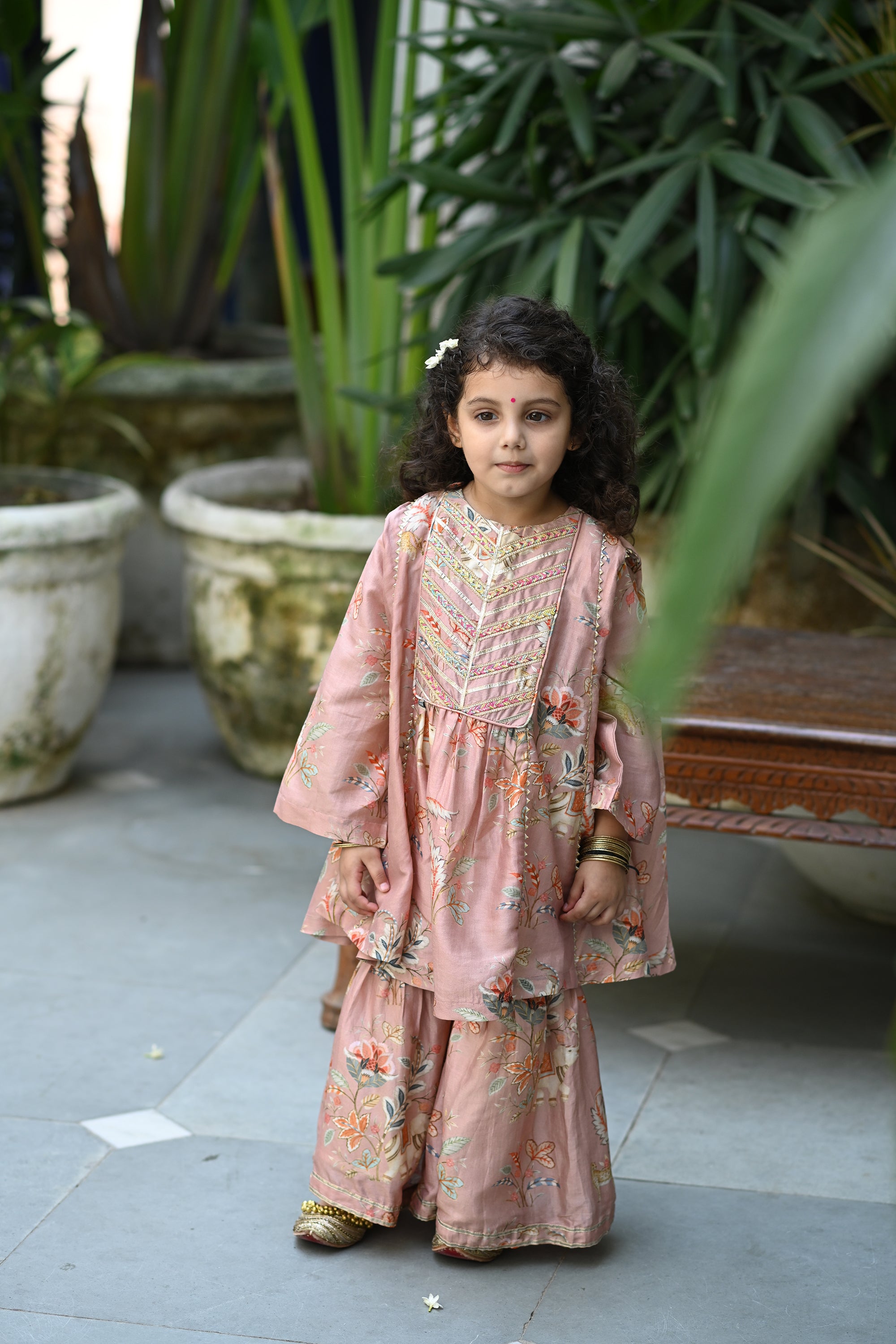 Sukhmani Gharara Set - Blush Jungle Reverie