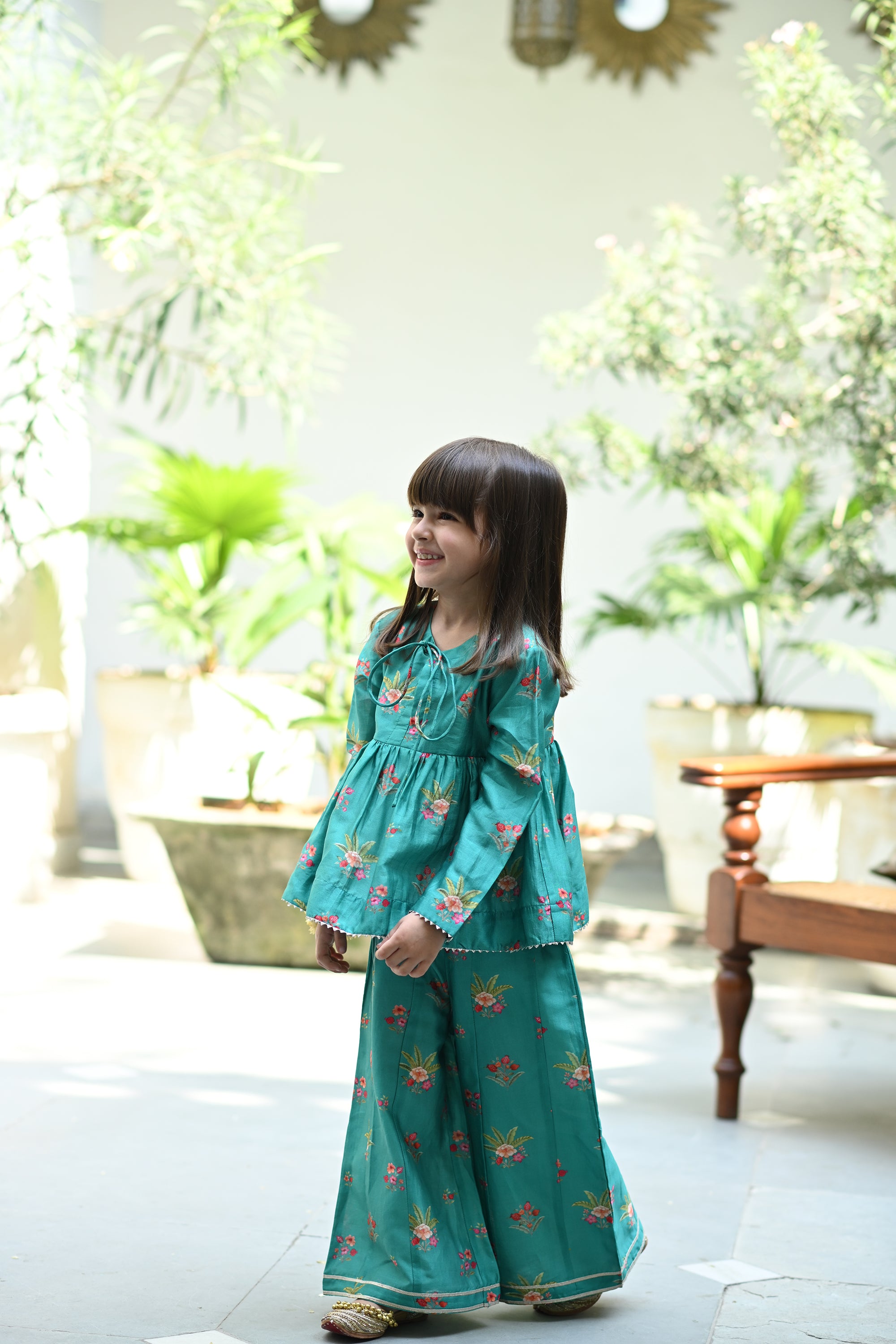 Rehmat Sharara Set - Green  Anaar Bagh
