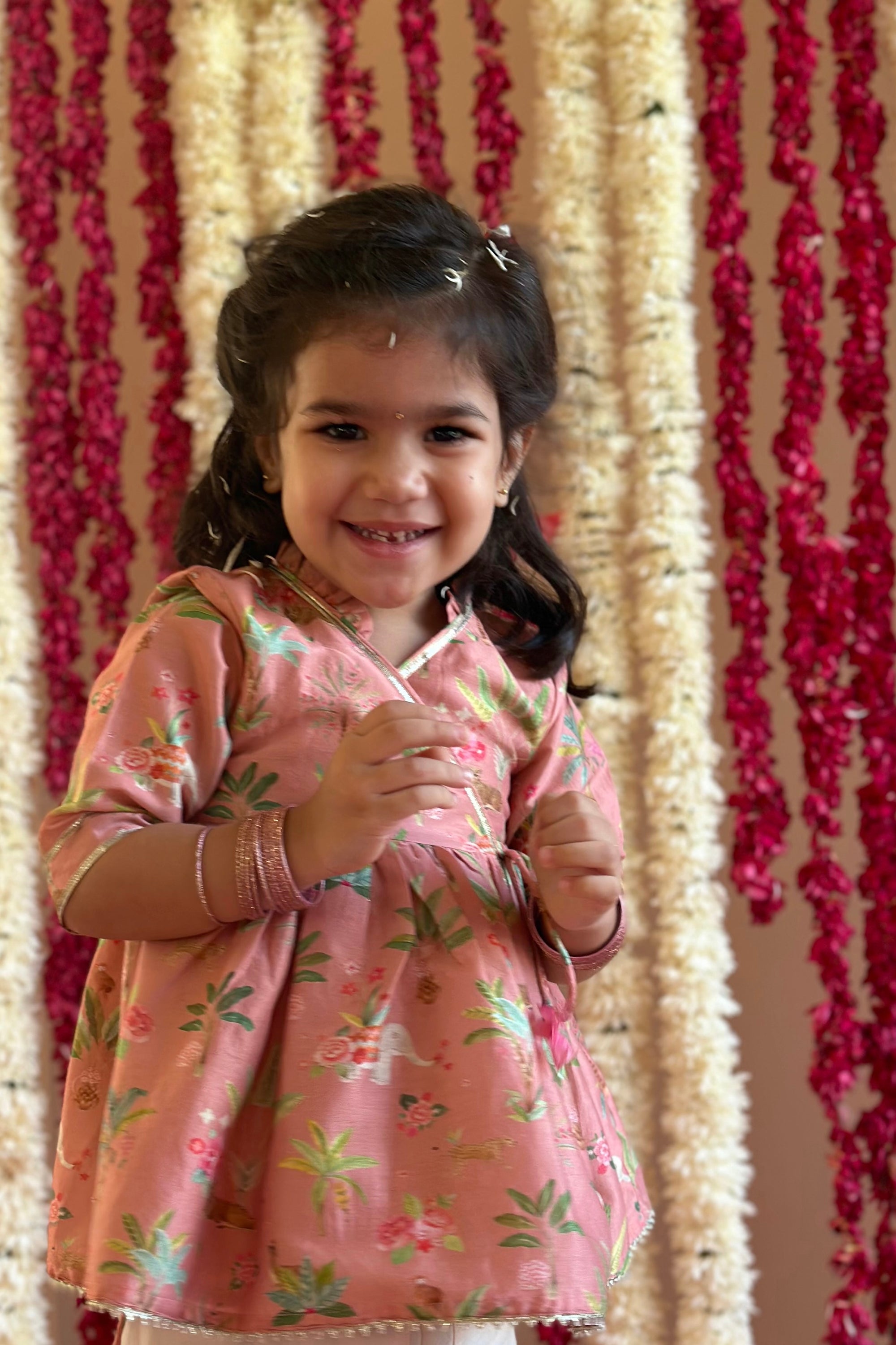 Veda Angrakha Set - Powder Pink Sher Bagh
