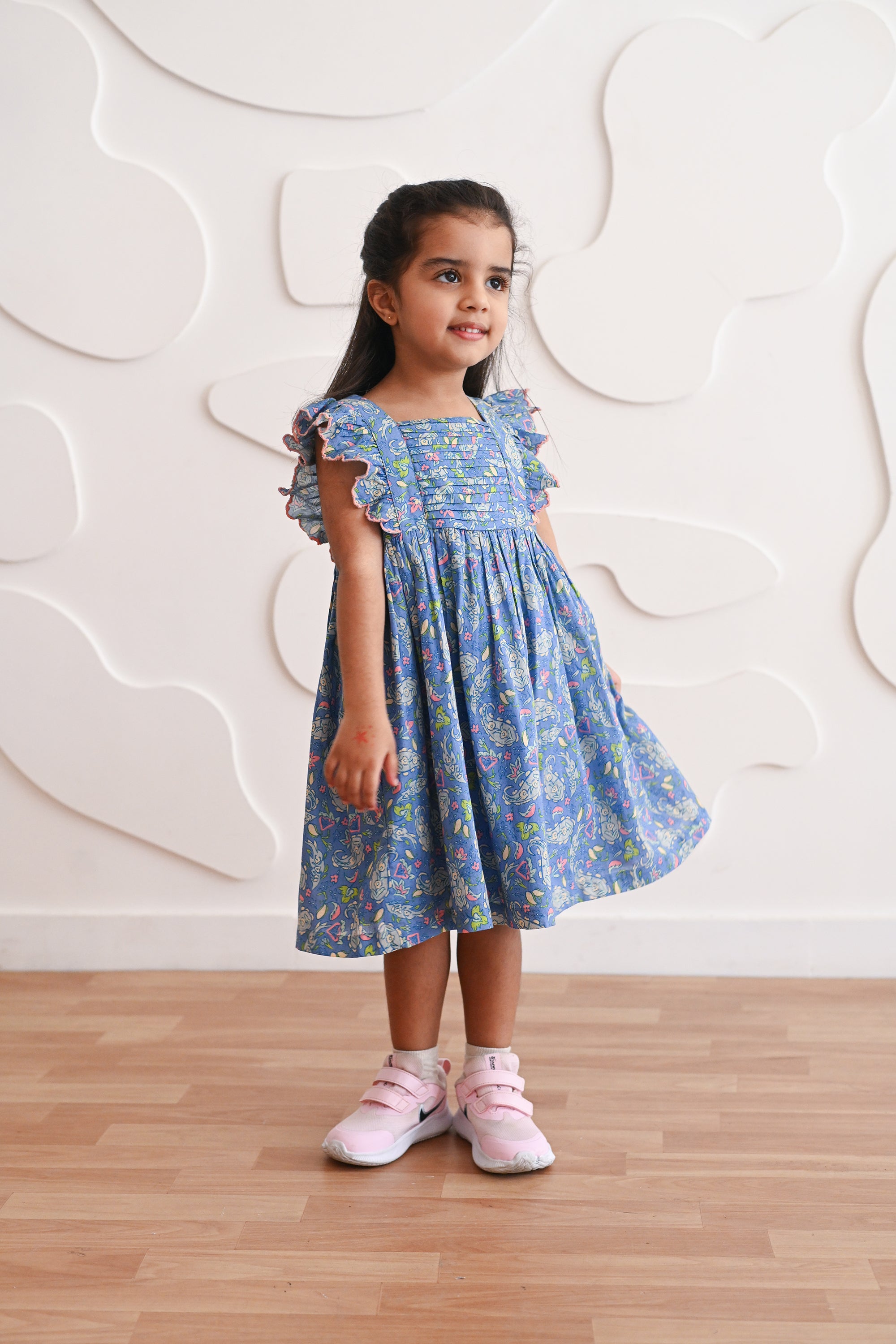 Mila Dress - Mini Blue Paisley