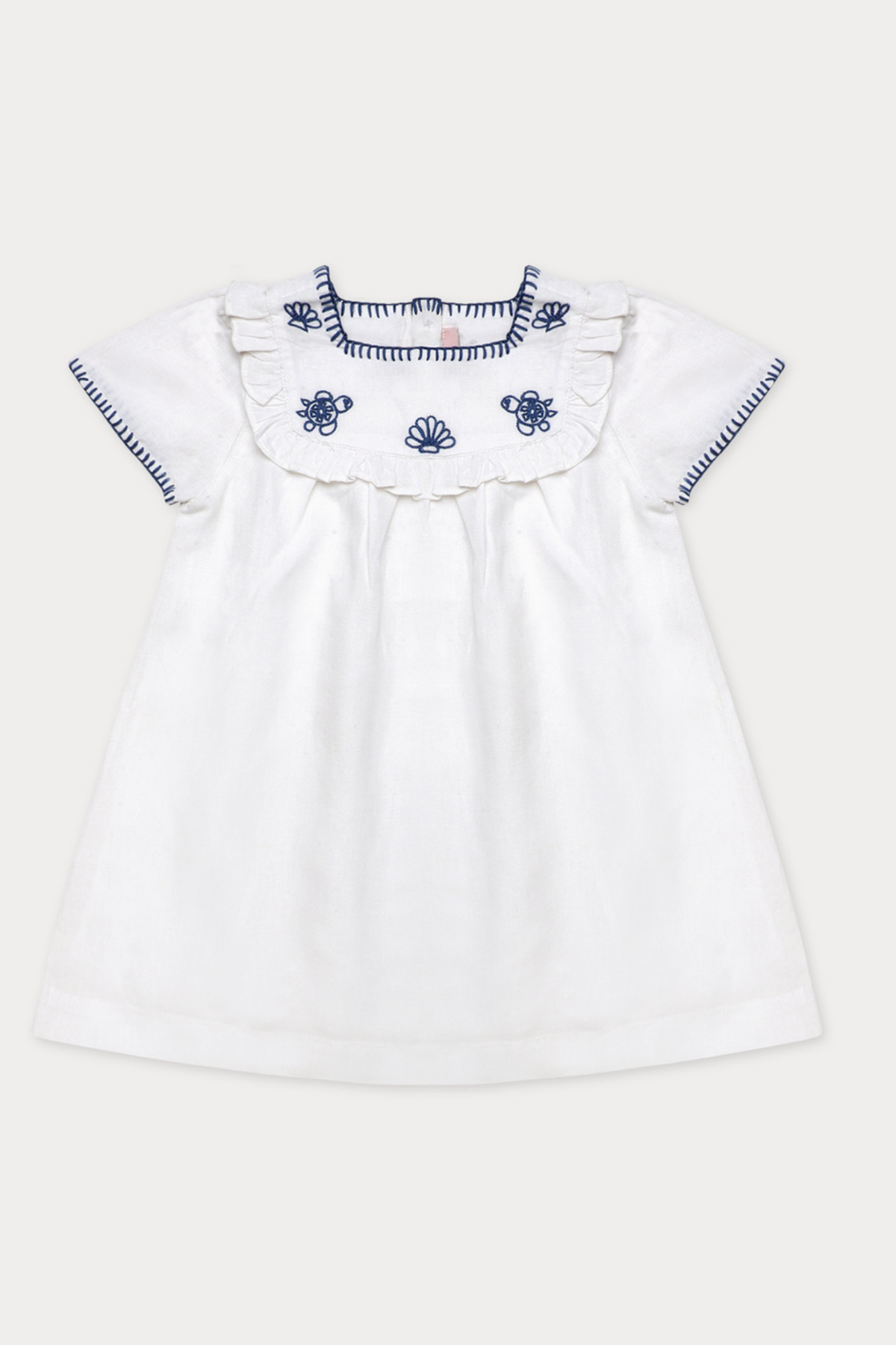 Lyla Linen Dress-Cloud White
