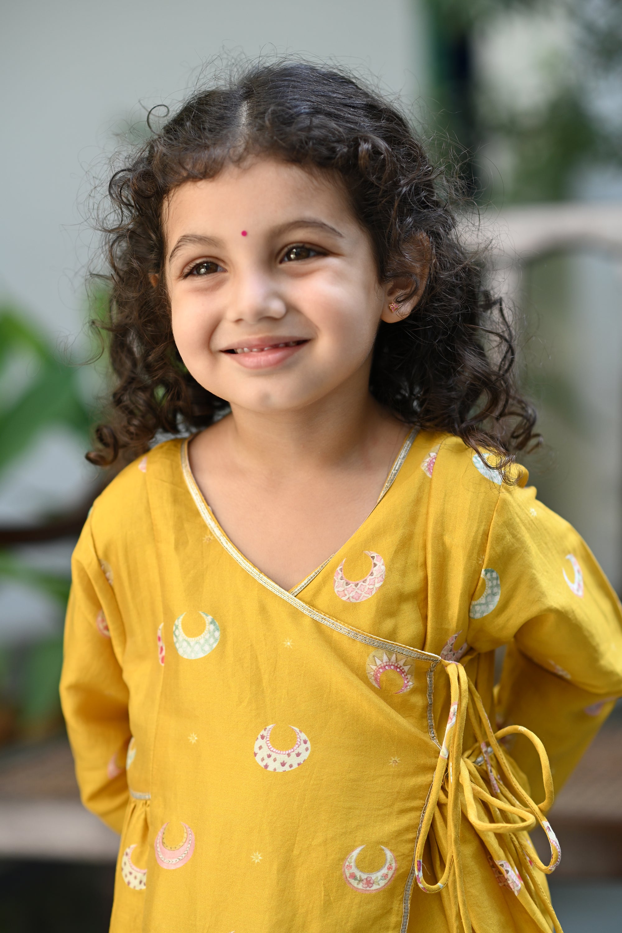 Naaz Angrakha Set - Mustard Chand Tara
