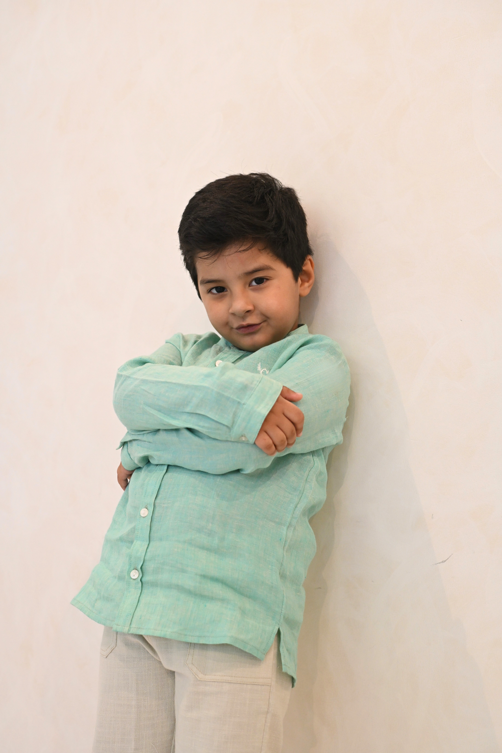 Leo Linen Shirt  - Aquamarine