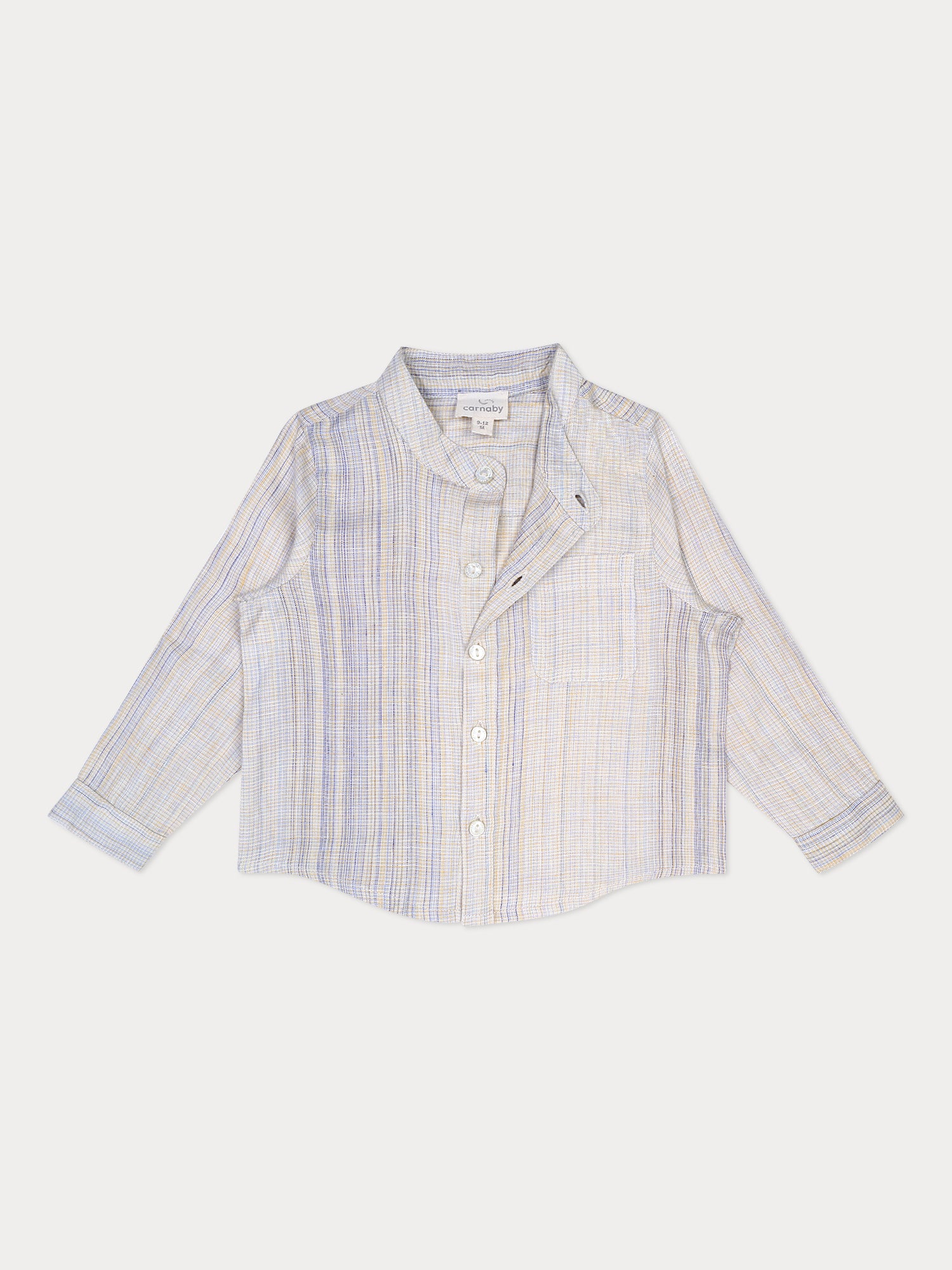 Theo Linen Shirt- Yellow And Blue Stripe