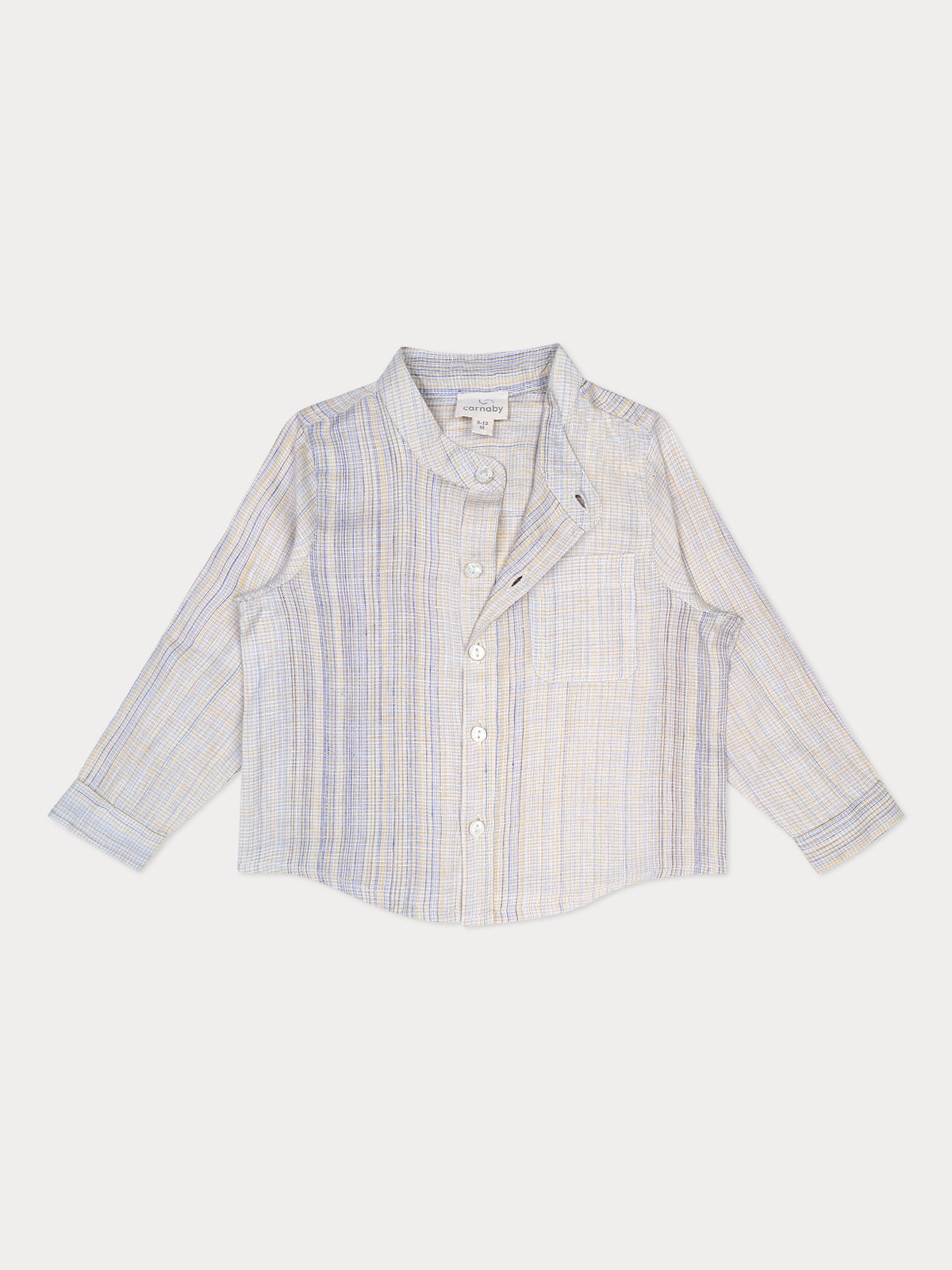 Theo Linen Shirt- Yellow And Blue Stripe
