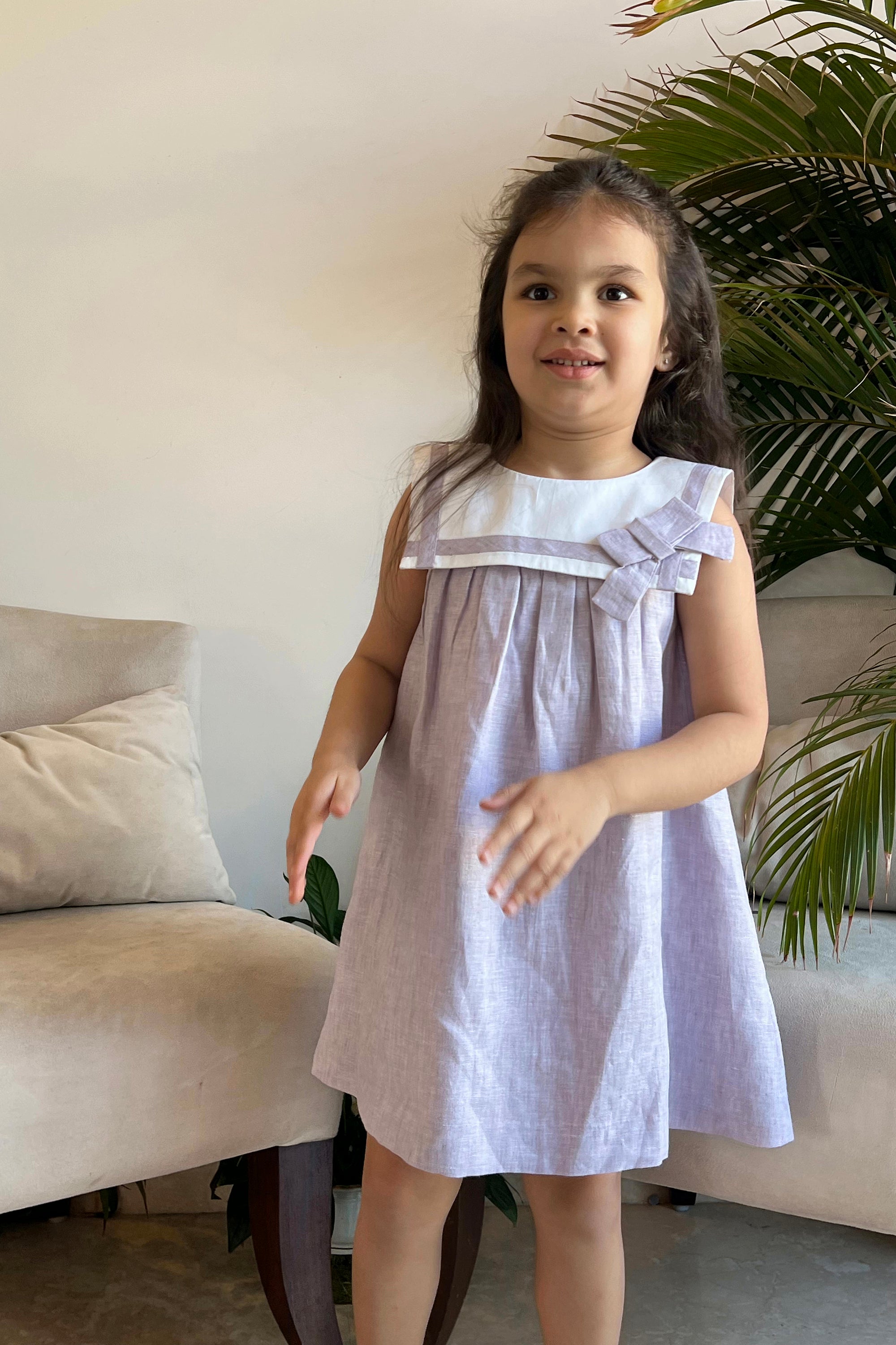 Ivy Linen Dress - Lilac