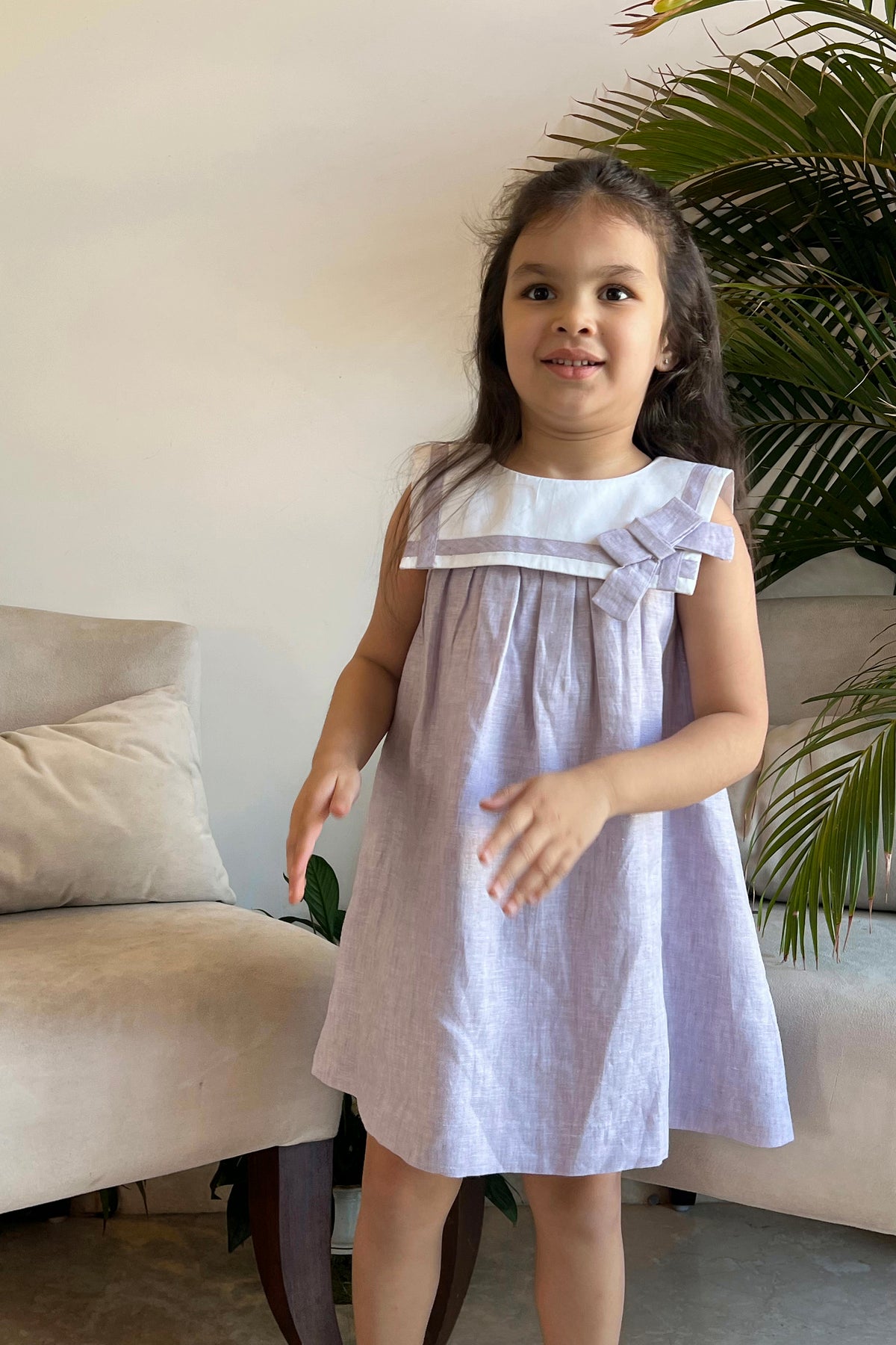 Ivy Linen Dress - Lilac