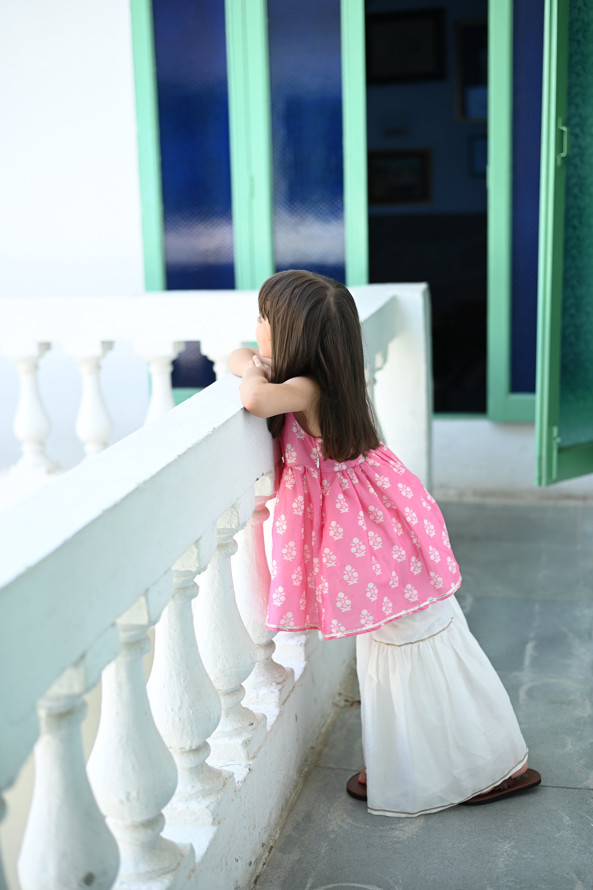 Siya Sharara Set - Bright Pink Rumi