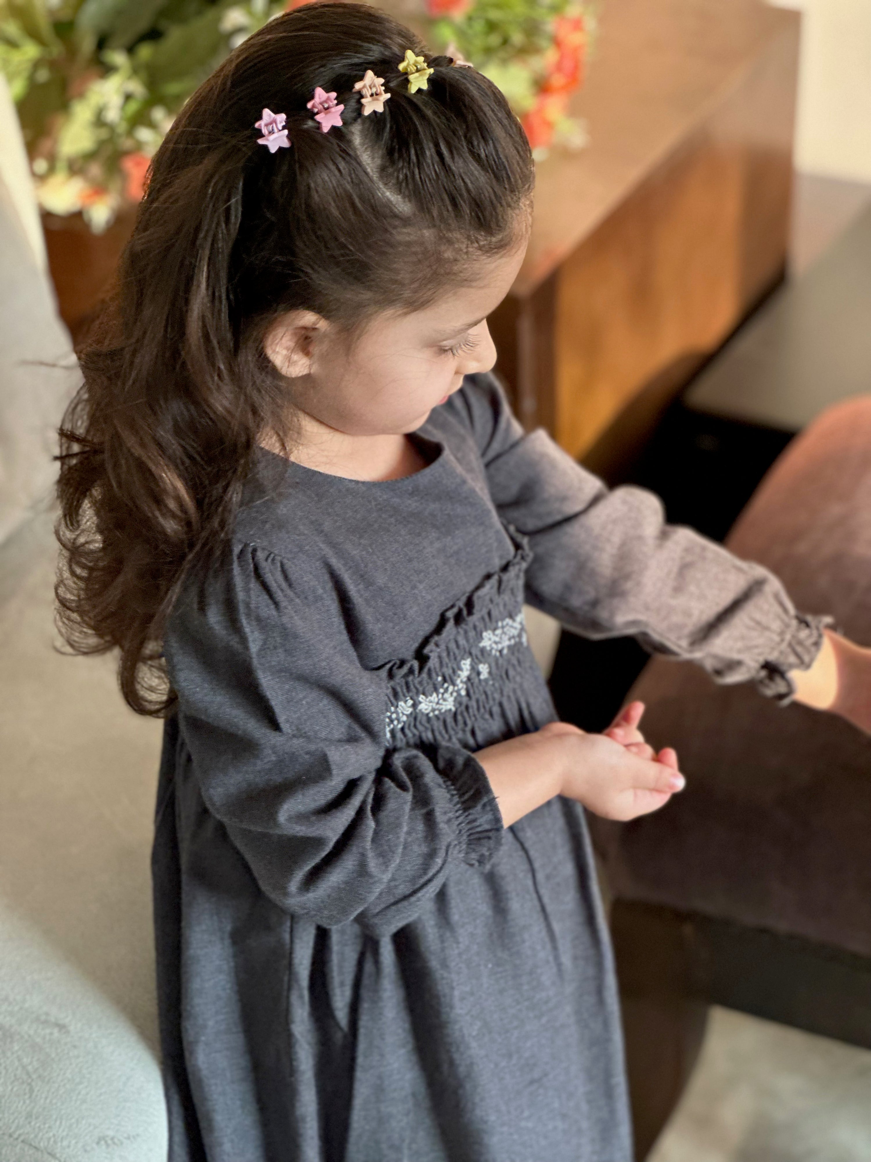 Marl Dandelion Handsmocked Dress