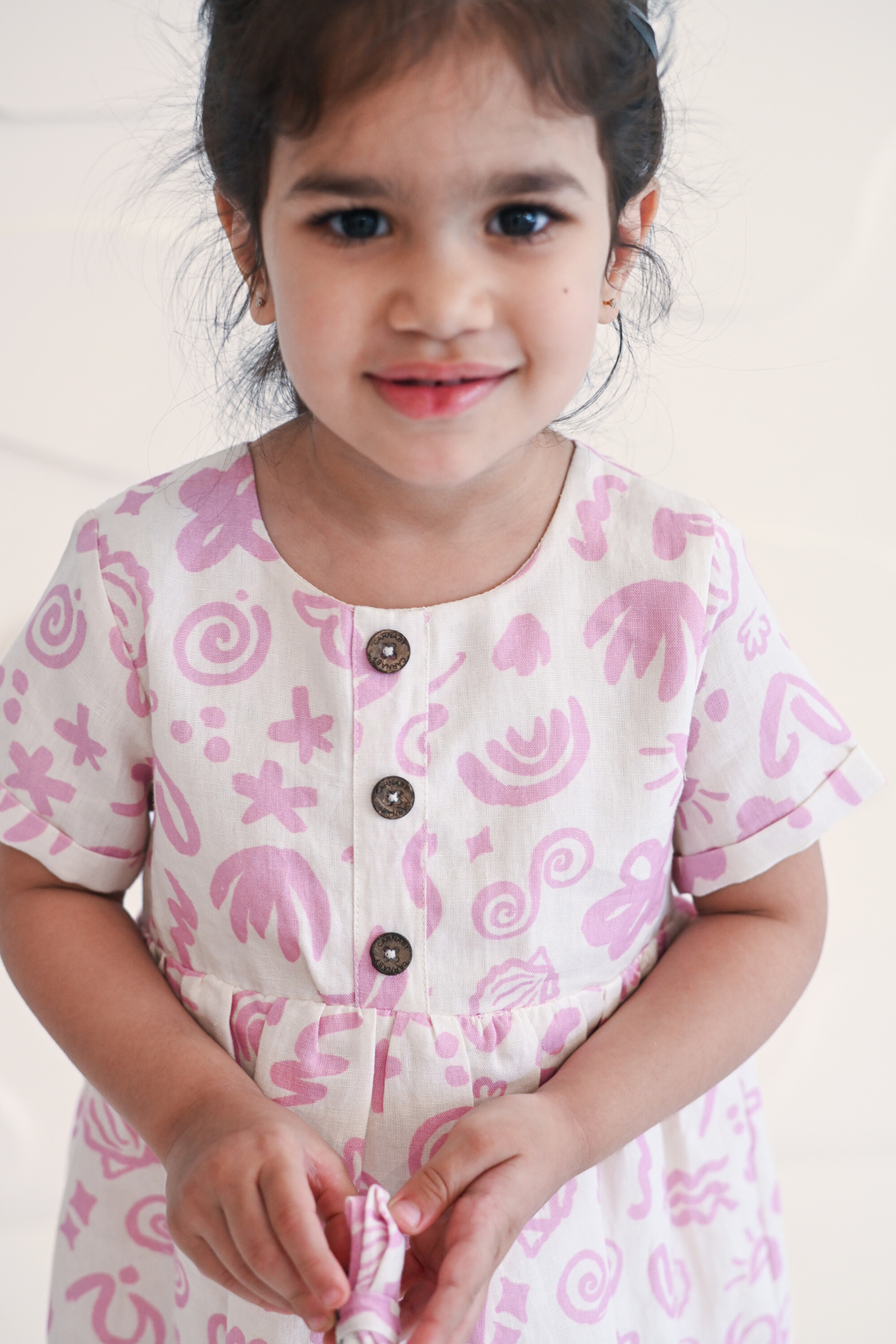 Harbor Dress - Pink Seaside Doodles