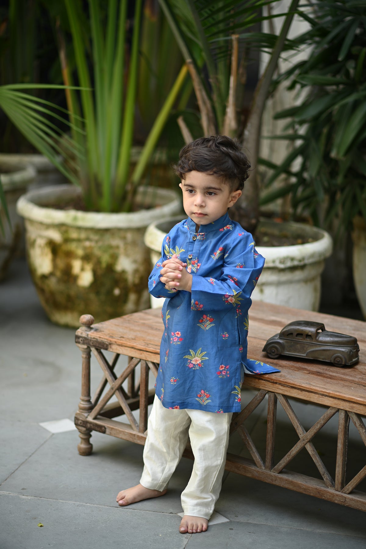 Abhimanyu Kurta And Pyjama Set - Blue Anar Bagh