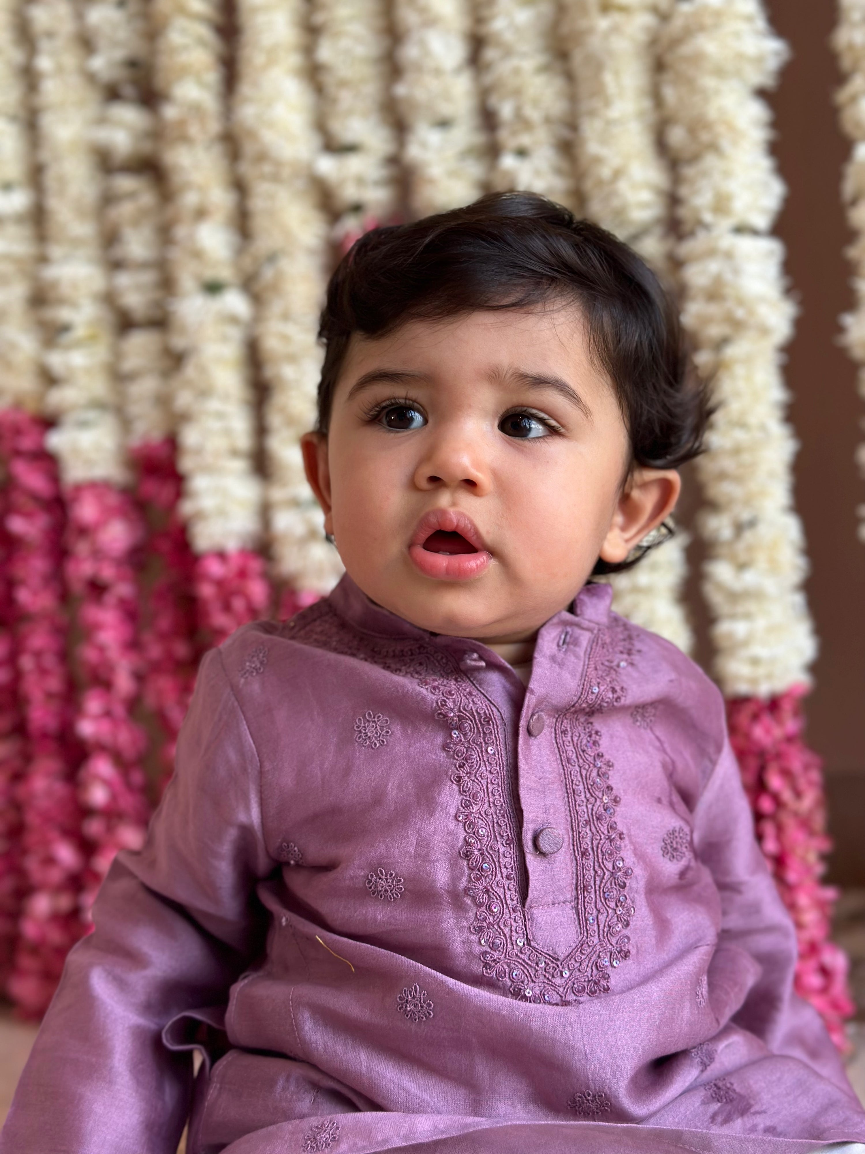 Veer Kurta and Pjyama Set - Purple Dori