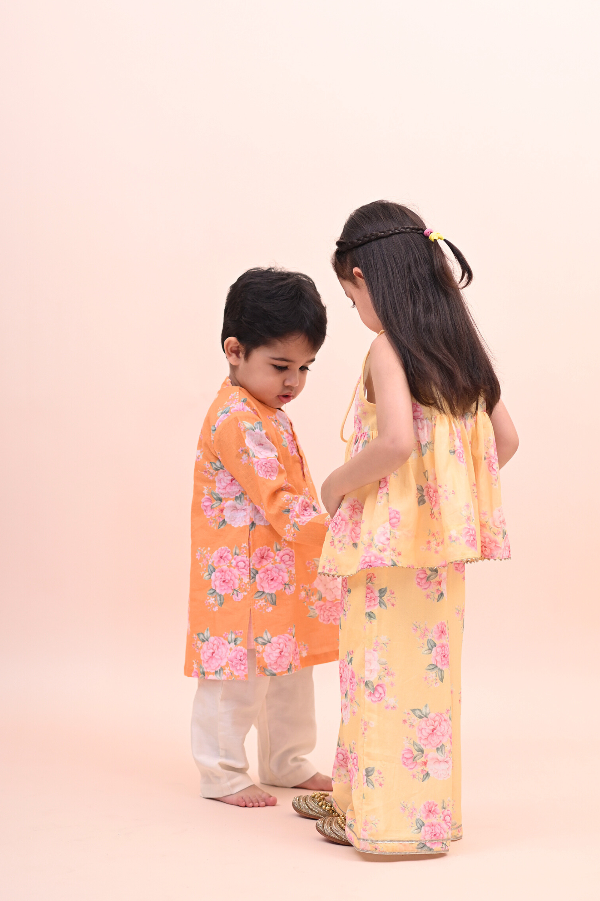 Nilufer Sharara Set - Yellow Phool Angan