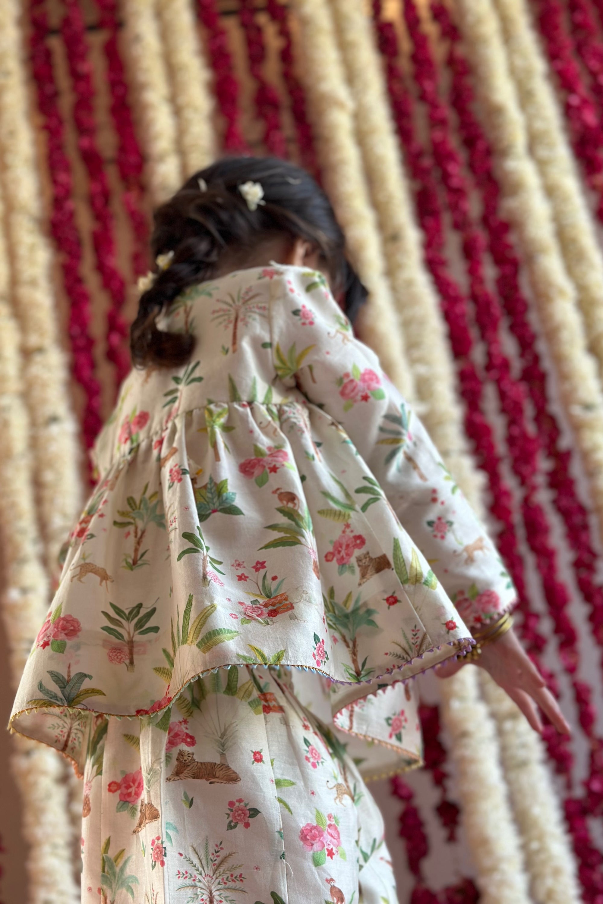 Bahaar Sharara Set - Pearl White Sher Bagh
