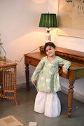Asra Gharara Set - Mint Palm Serenade