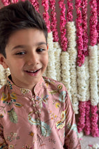 Miraan Kurta and Pyjama Set - Blush Pink Chintz