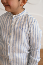 Leo Linen Shirt- Tricot Stripe