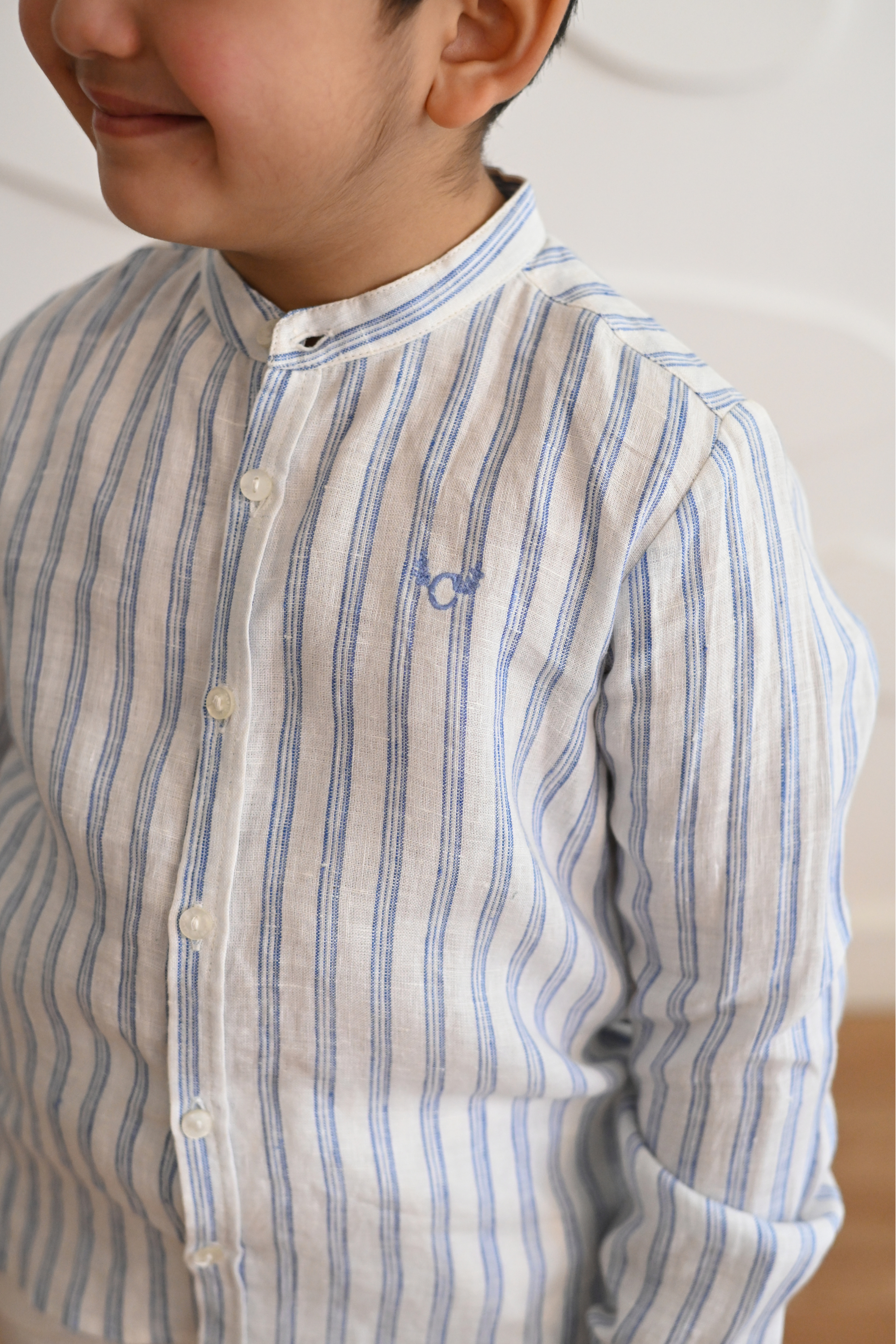 Leo Linen Shirt- Tricot Stripe