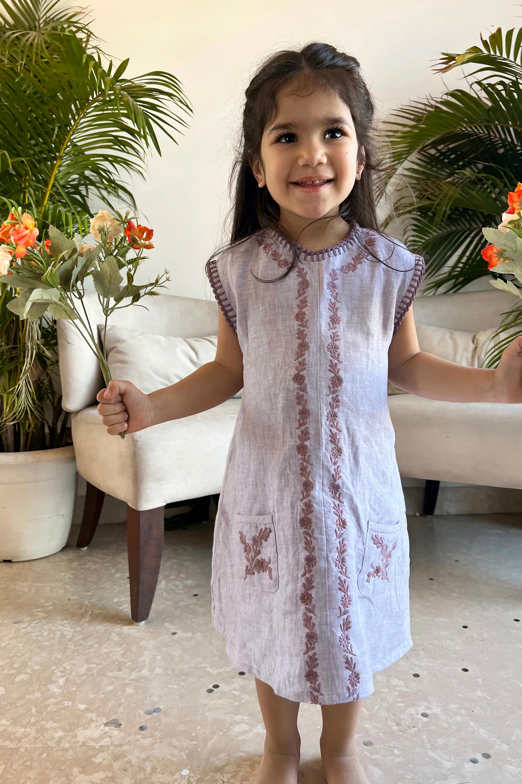 Sofie Linen Dress - Lilac