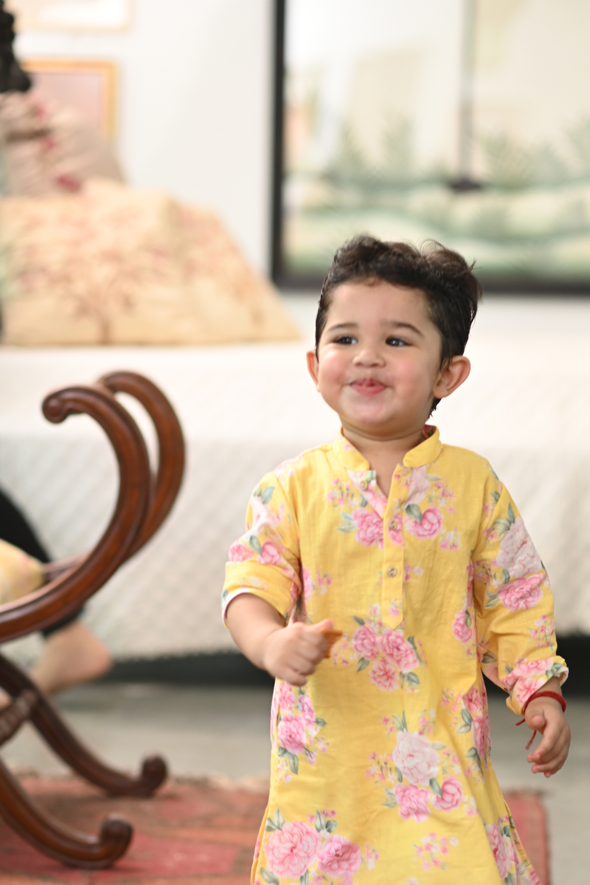 Anant Kurta Set - Yellow Phool Angan
