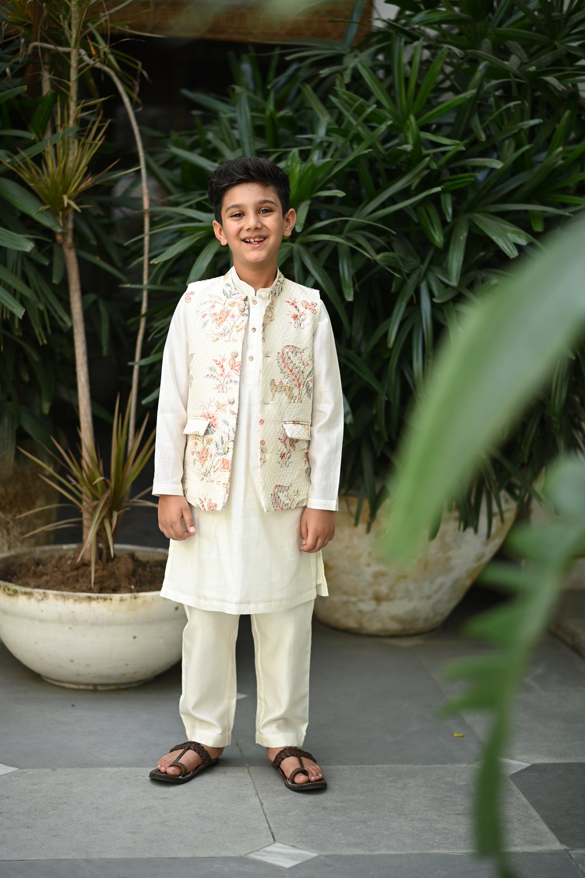 Fateh Bandhi Set- Off White Jungle Reverie