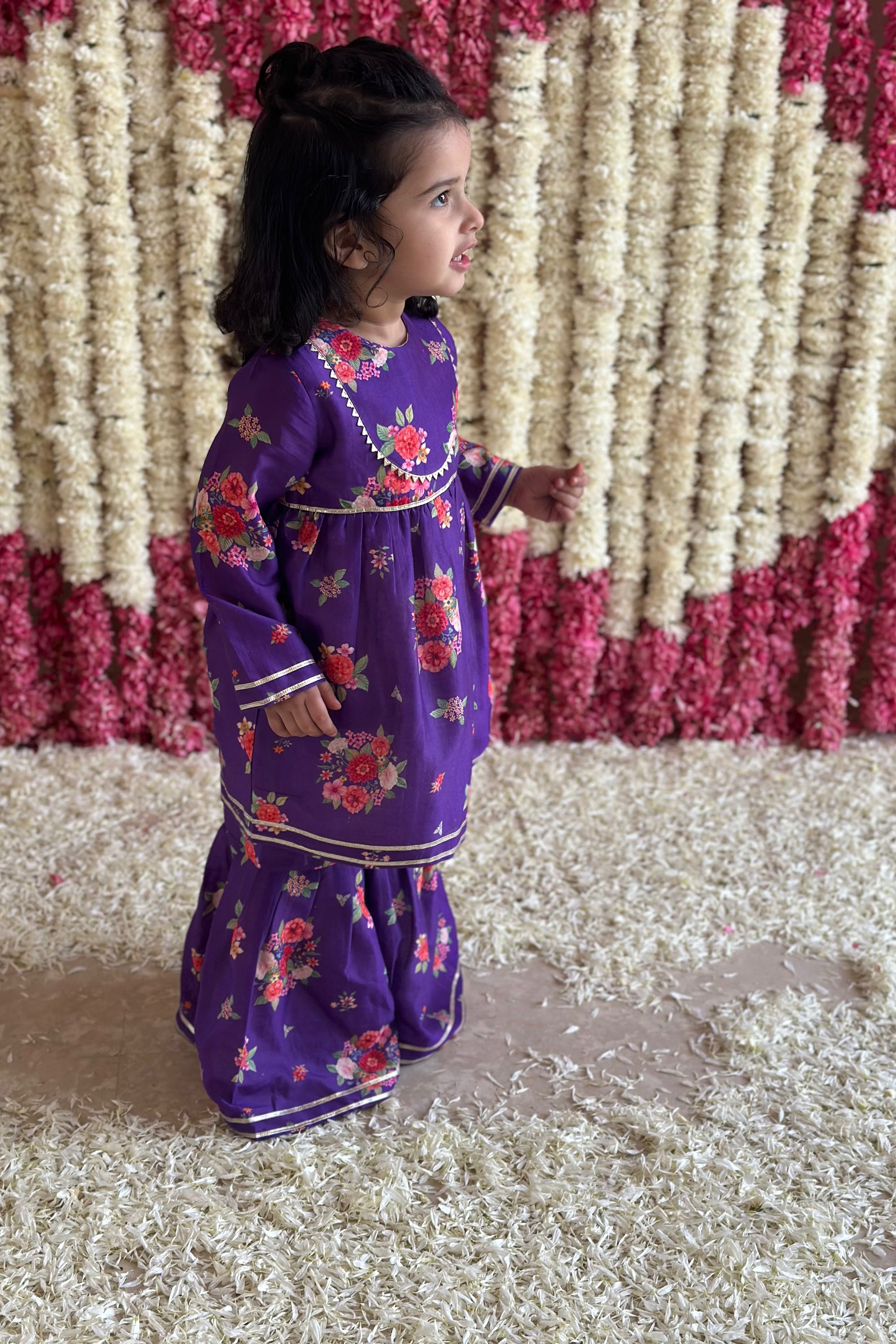 Diya Gharara Set - Purple Bagh