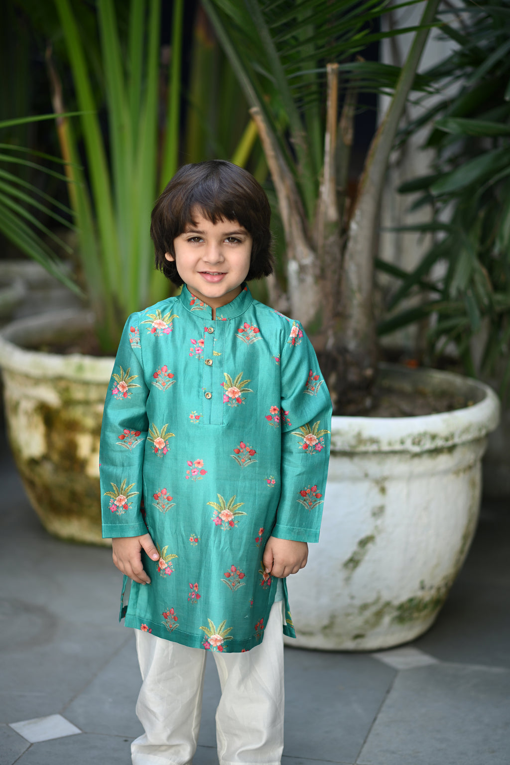 Abhimanyu Kurta And Pyjama Set- Green Anar Bagh