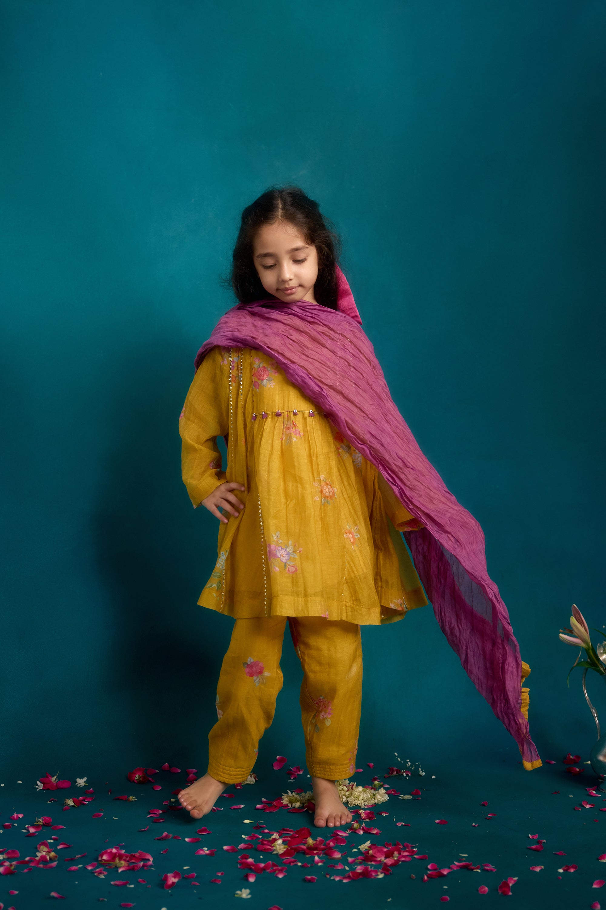 Neembu Chitthi Flared Kurta Set