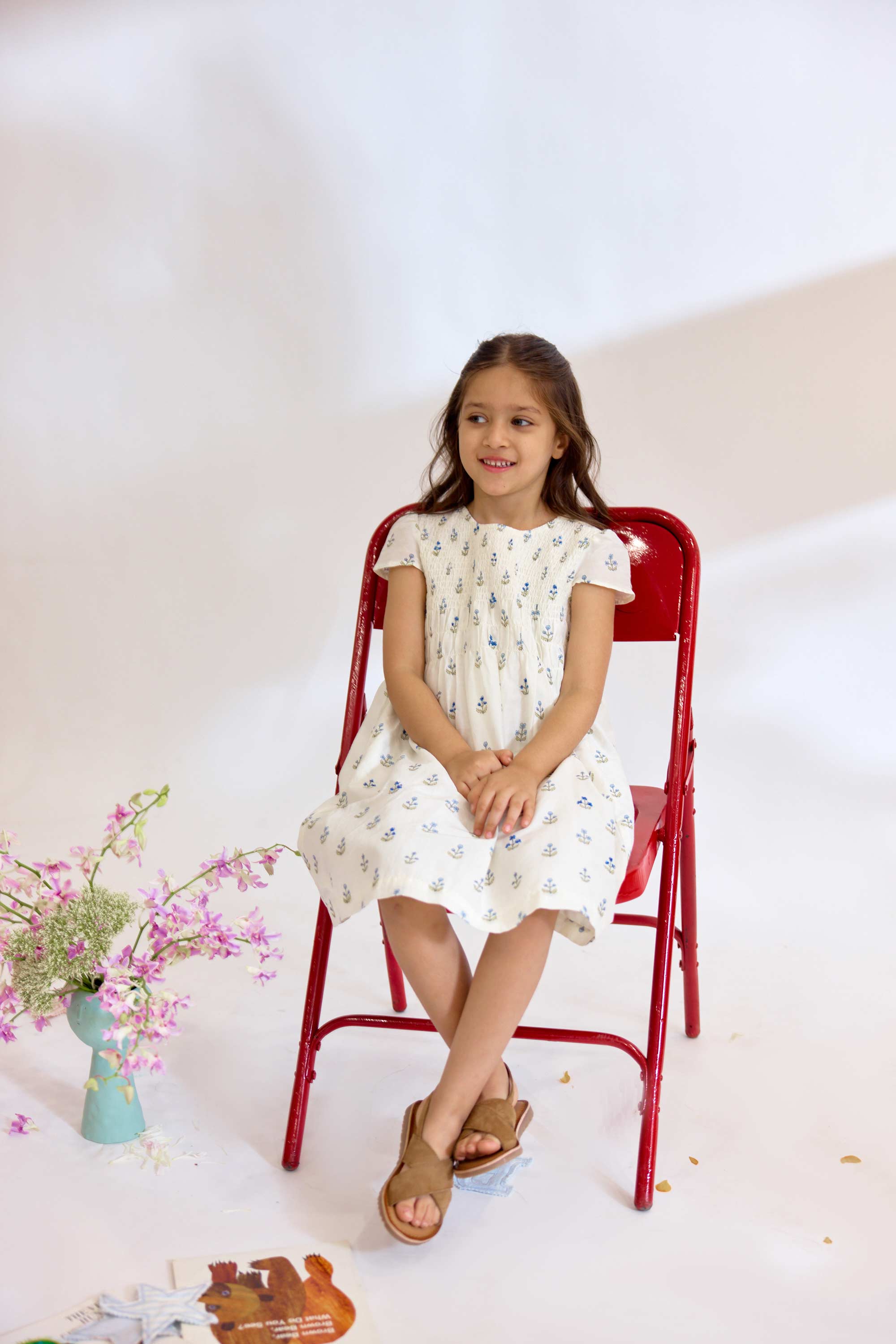 Audubon Dress - Blue Ditsy