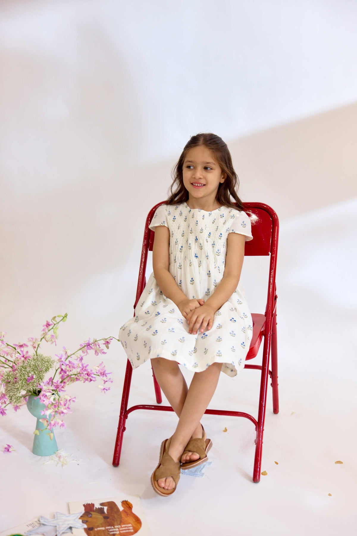 Audubon Dress - Blue Ditsy