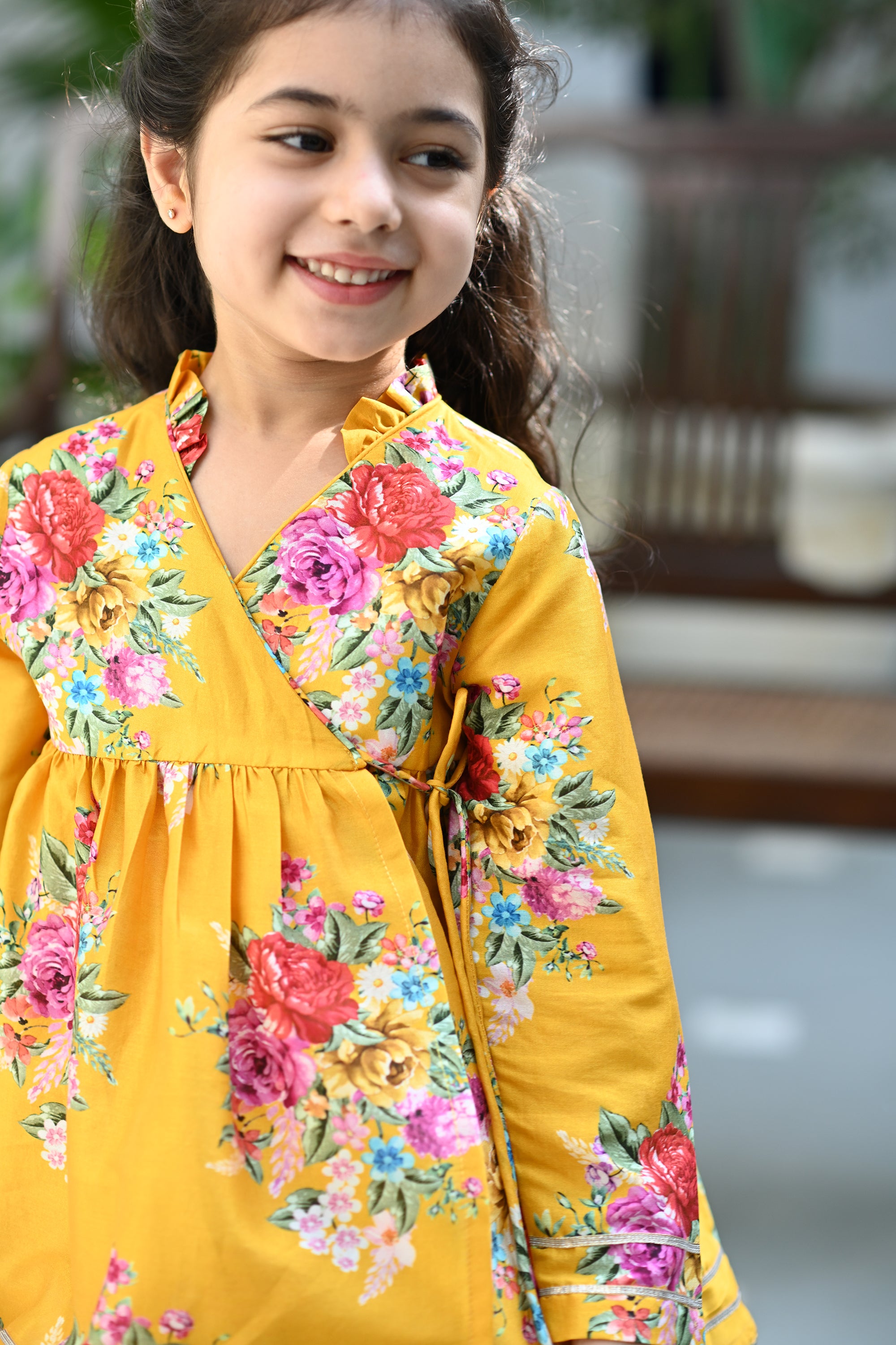 Veda Angrakha Set - Sunrise Yellow Palm