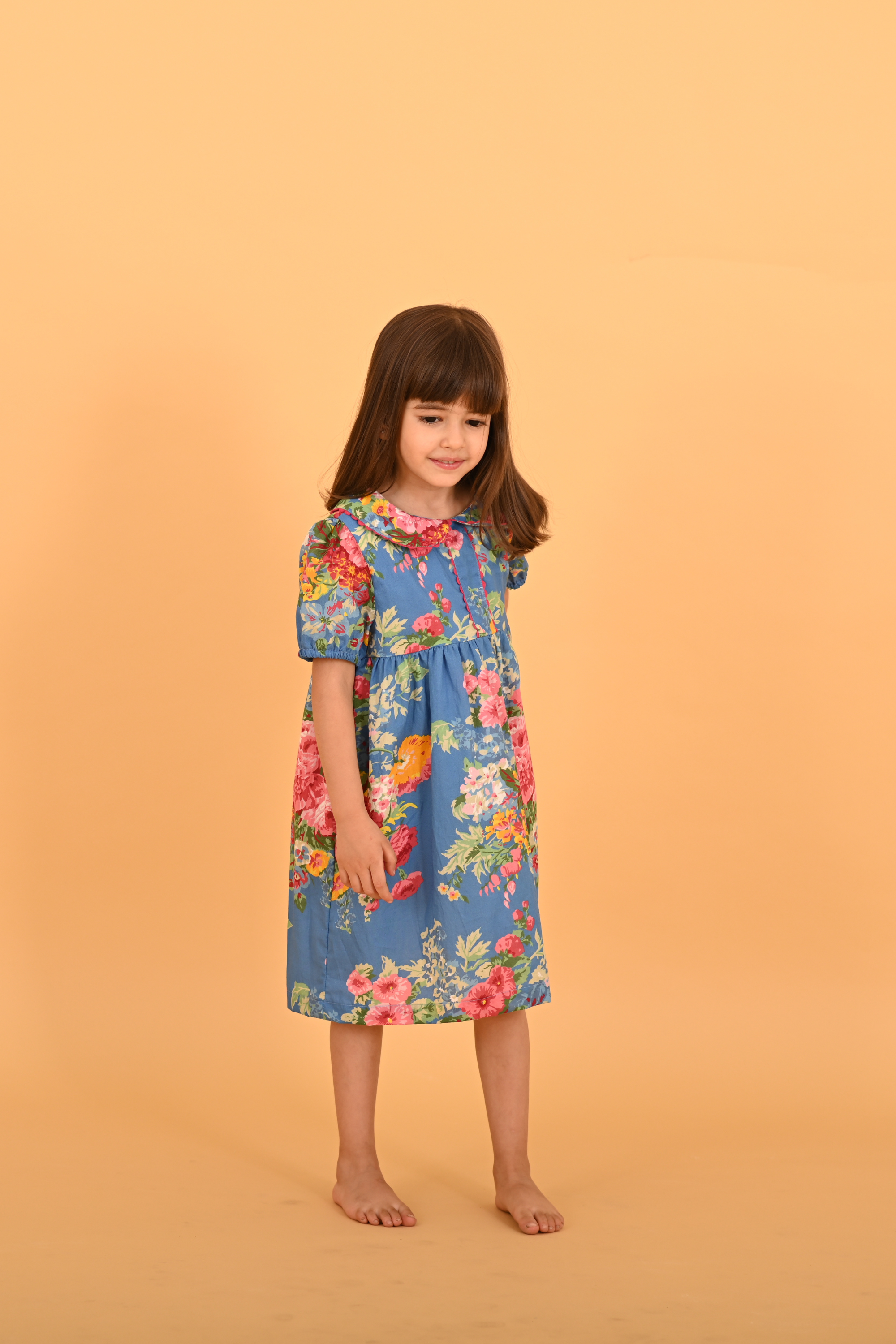 Hannah Willow Dress - Blue floral