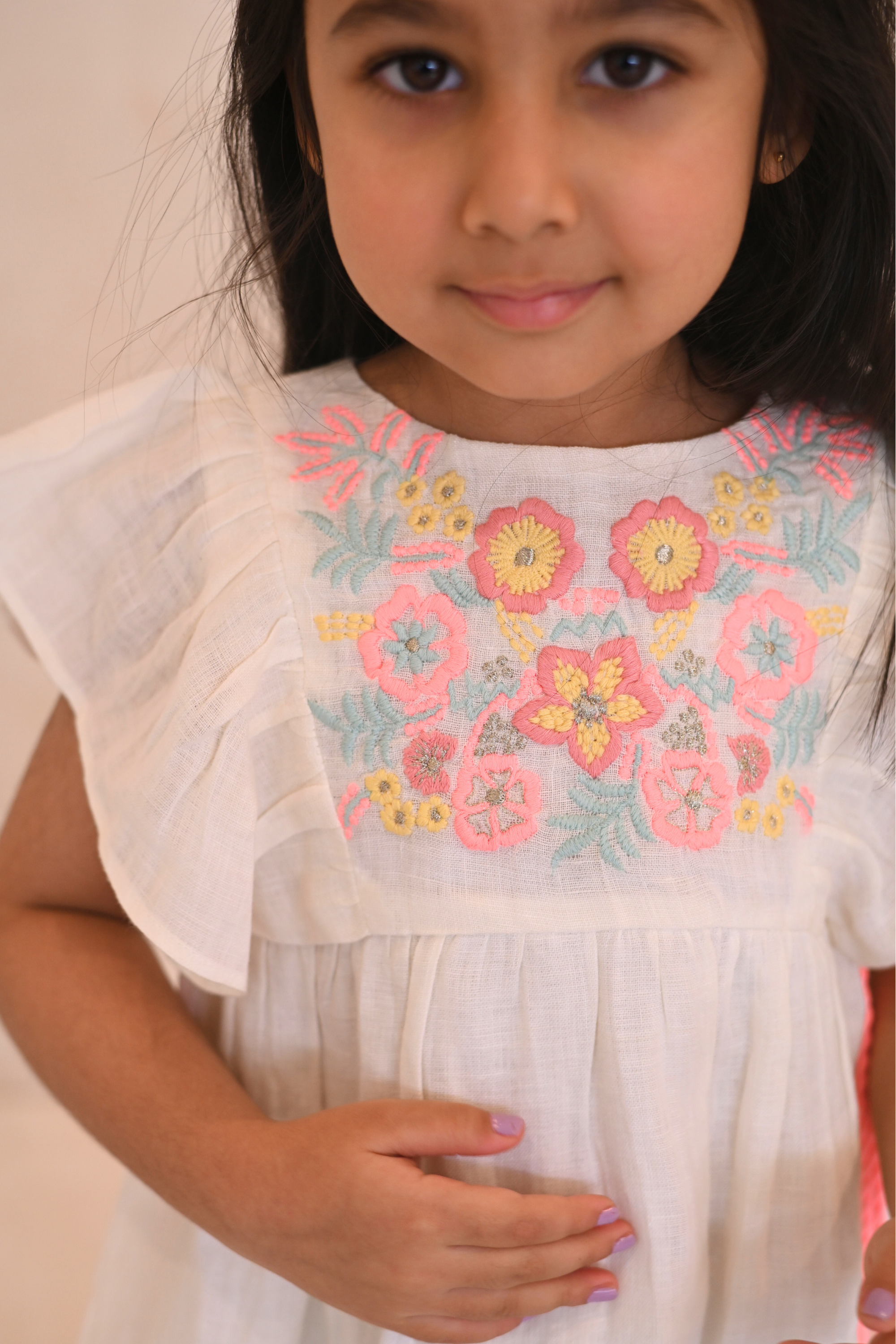 Nora Dress - Embroidered Linen